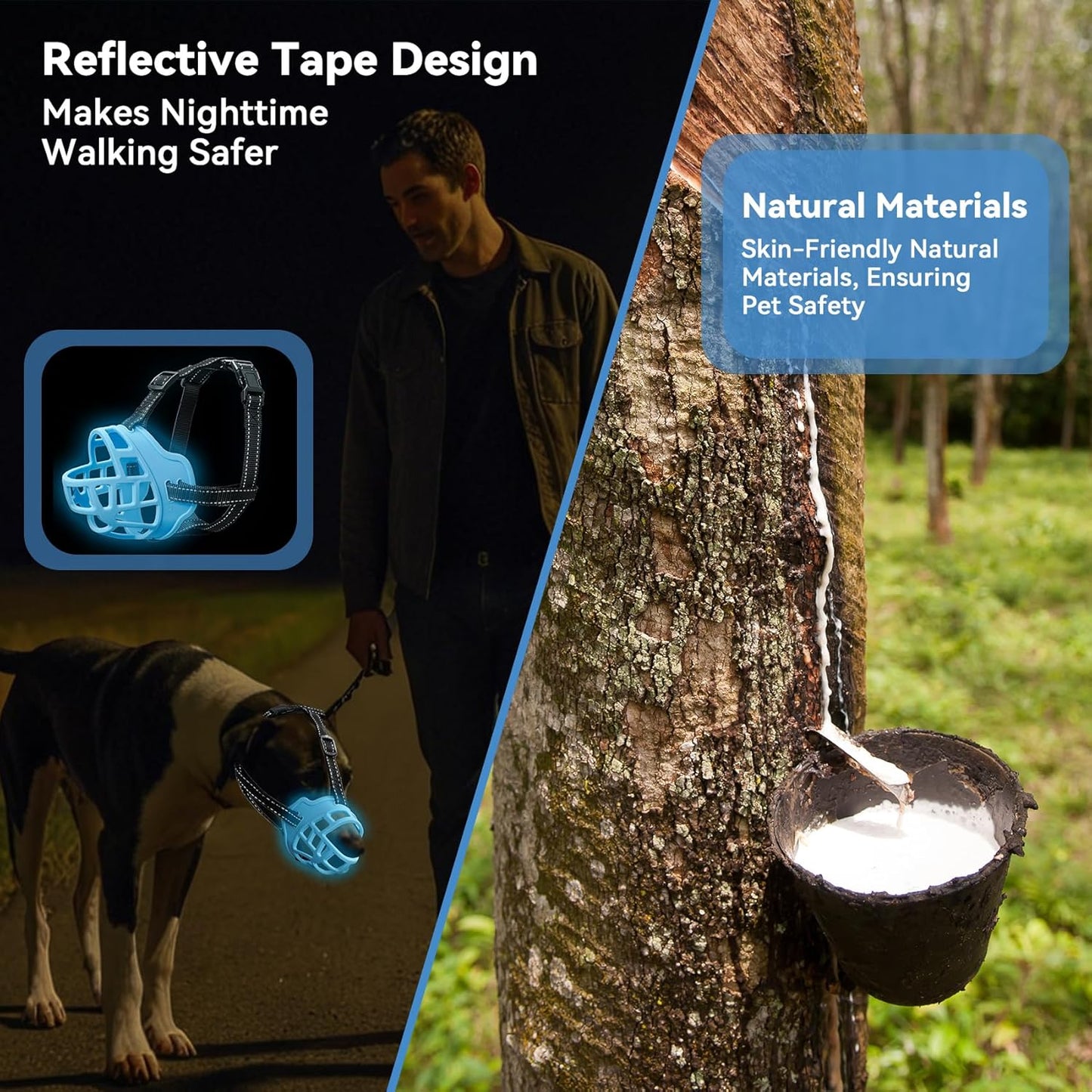 Dog Muzzle for Large Dogs, Breathable Basket Muzzles for Small, Medium and X-Large Aggressive Dog, Allows Panting Drinking, Suitable for Grooming Trimming Training (4, Luminous Blue)