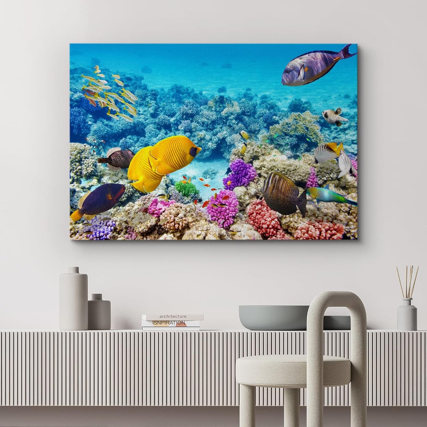 wall26 Canvas Print Wall Art Tropical Underwater Ocean Sea Fish Reef Nature Animals Photography Realism Rustic Scenic Landscape Wilderness Earth Colorful for Living Room, Bedroom, Office - 24"x36"