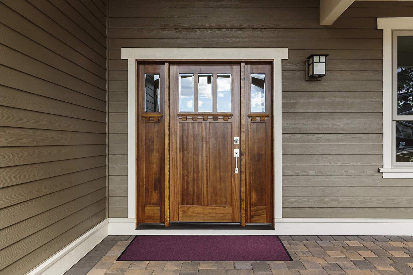 WaterHog Diamond | Commercial-Grade Entrance Mat with Rubber Border – Indoor/Outdoor, Quick Drying, Stain Resistant Door Mat (Evergreen, 4' x 6')