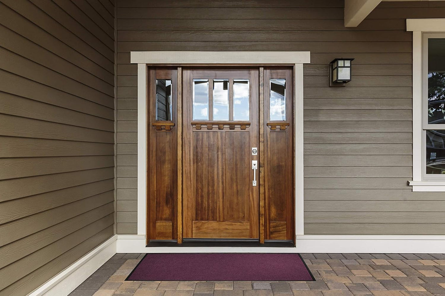 M+A Matting WaterHog Diamond | Commercial-Grade Entrance Mat with Rubber Border – Indoor/Outdoor, Quick Drying, Stain Resistant Door Mat (Evergreen, 6' x 8')