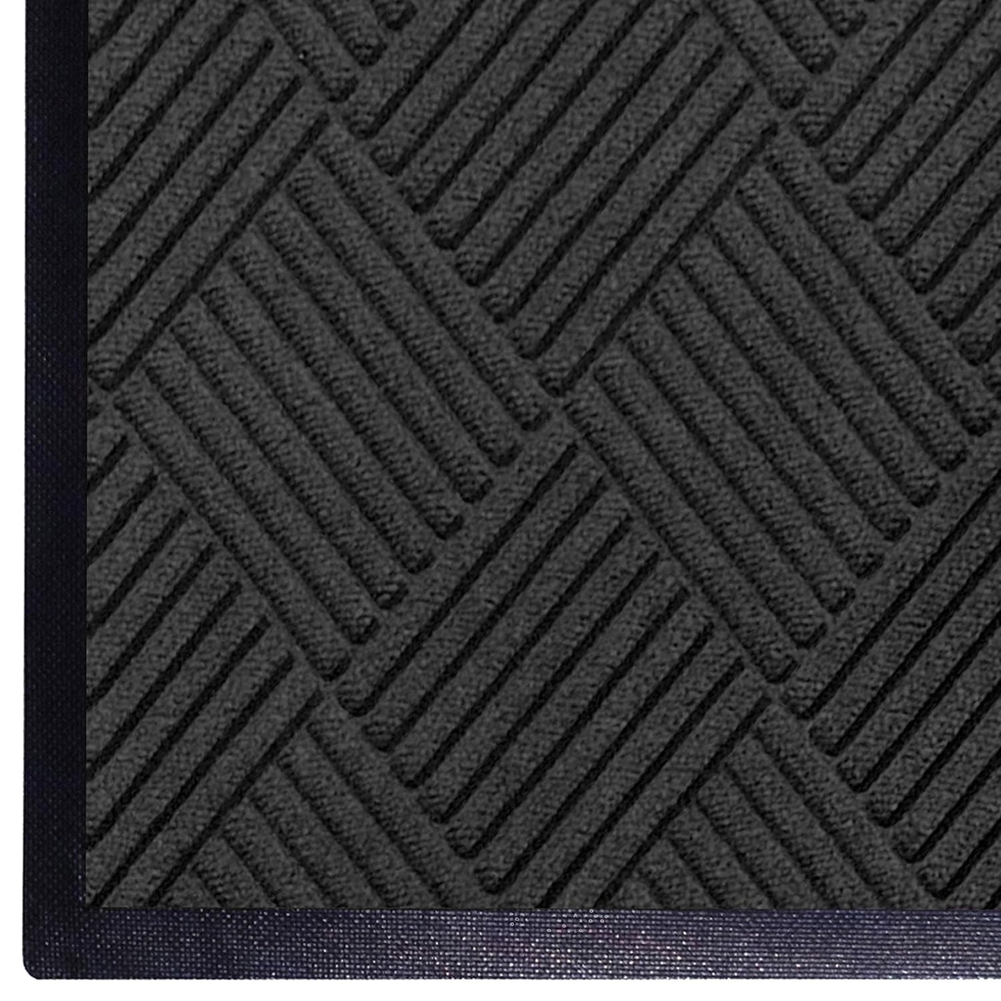M+A Matting WaterHog Diamond | Commercial-Grade Entrance Mat with Rubber Border – Indoor/Outdoor, Quick Drying, Stain Resistant Door Mat (Charcoal, 6' x 12')
