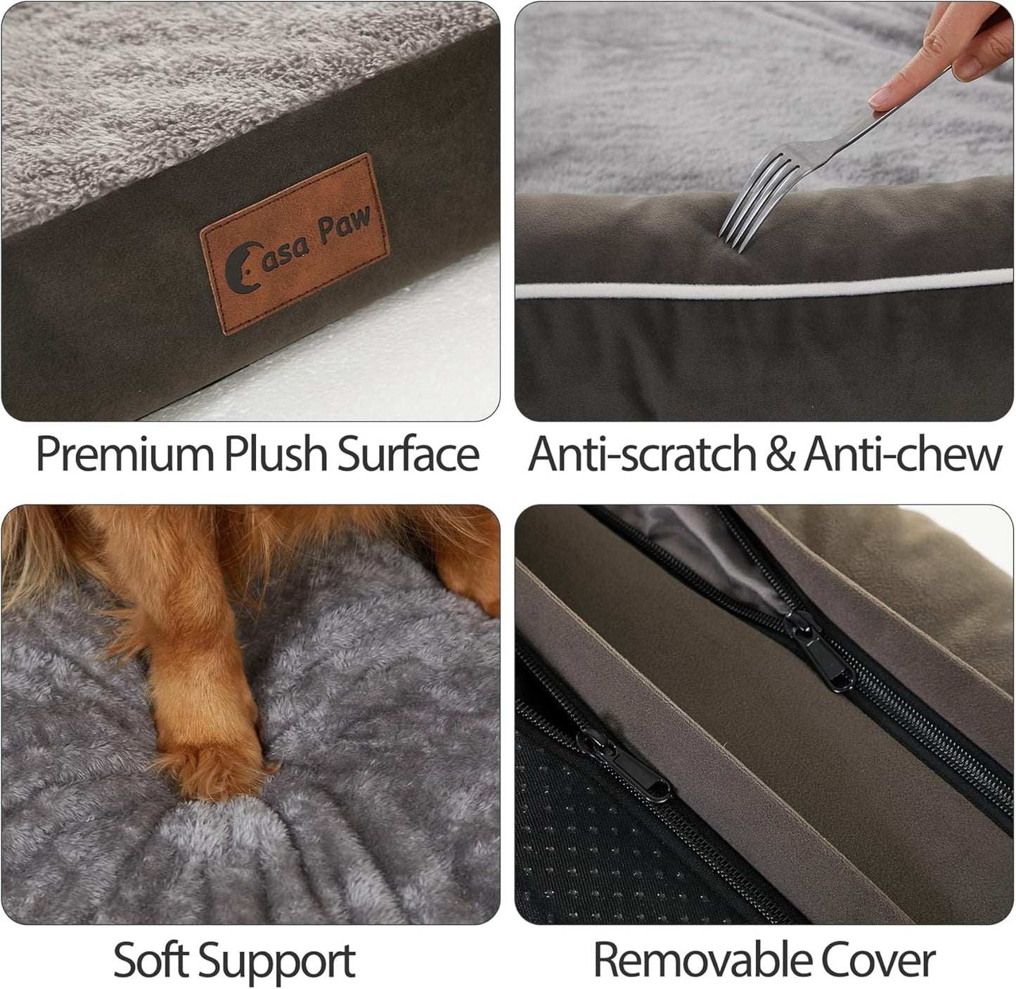 Orthopedic Dog Beds for Extra Large Dogs, Waterproof Dogs Beds XLarge, Memory Foam Dog Couch Beds with Comfy Bolster, Removable Washable Cover and Nonskid Bottom (X-Large, Dark Green)