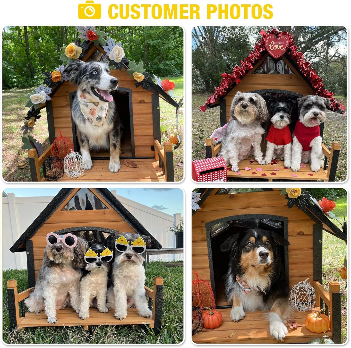 AIVITUVIN Outdoor Dog House with Anti-Chewing Durable Metal Frame Dog Kennel for Large Breed Dog Shelter Weatherproof (Brown 50.9" D x 37.4" W x 37.2" H