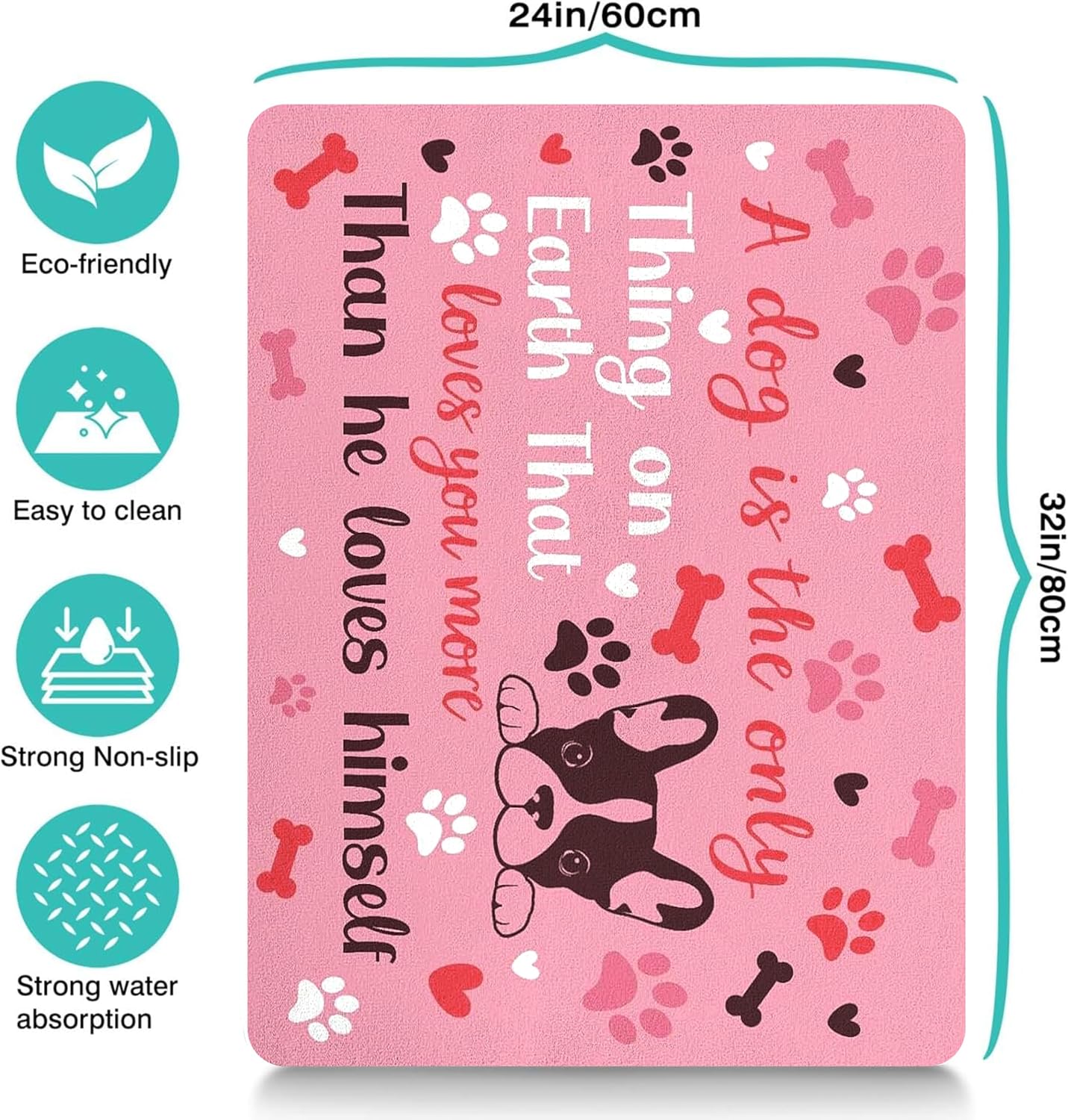 Pet Feeding Mat for Floors Waterproof Dog Mat for Food and Water Absorbent Quick Dry Non Slip mat for Cat Bowls