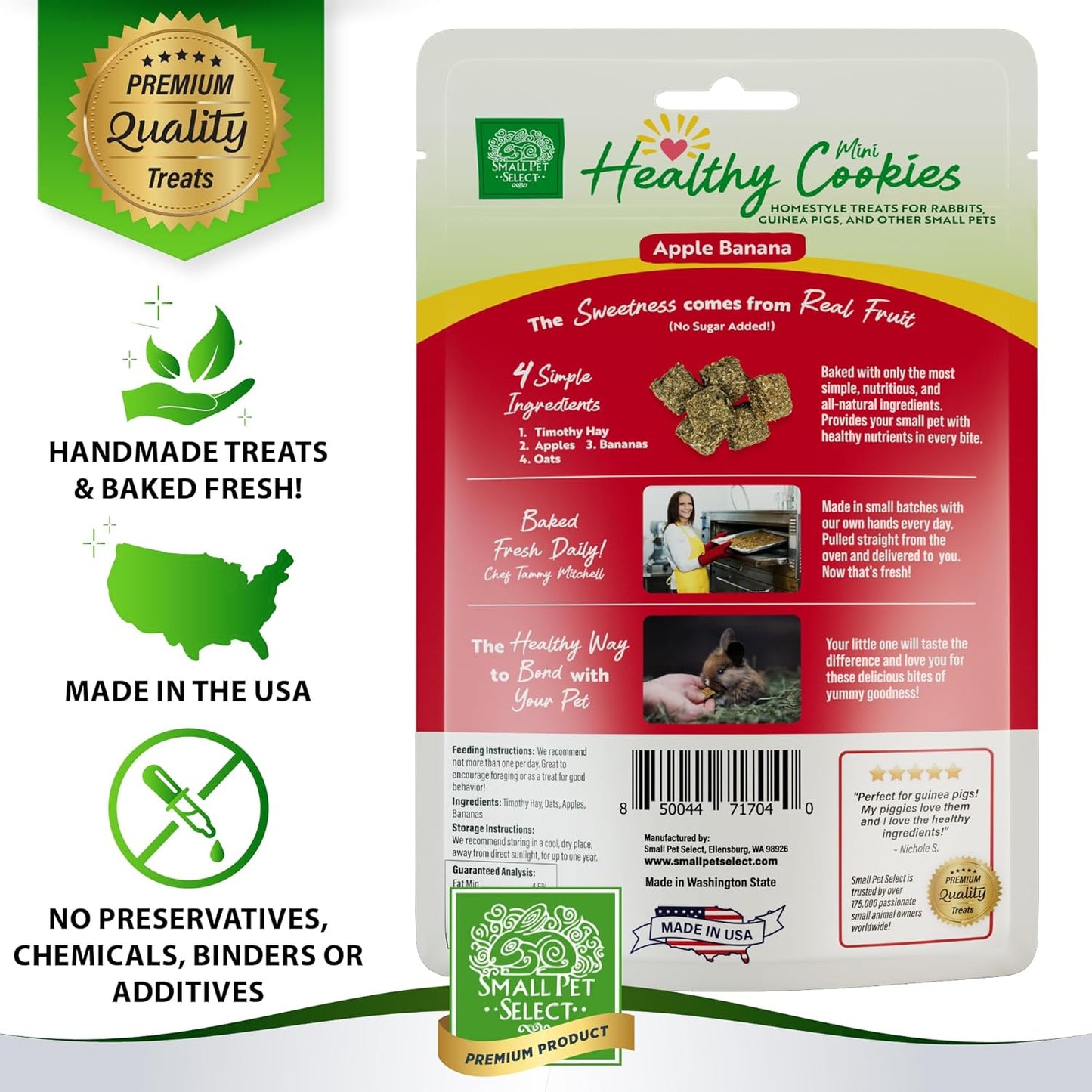 Small Pet Select Healthy Snackers Mini Cookies- Apple Banana, 2 oz