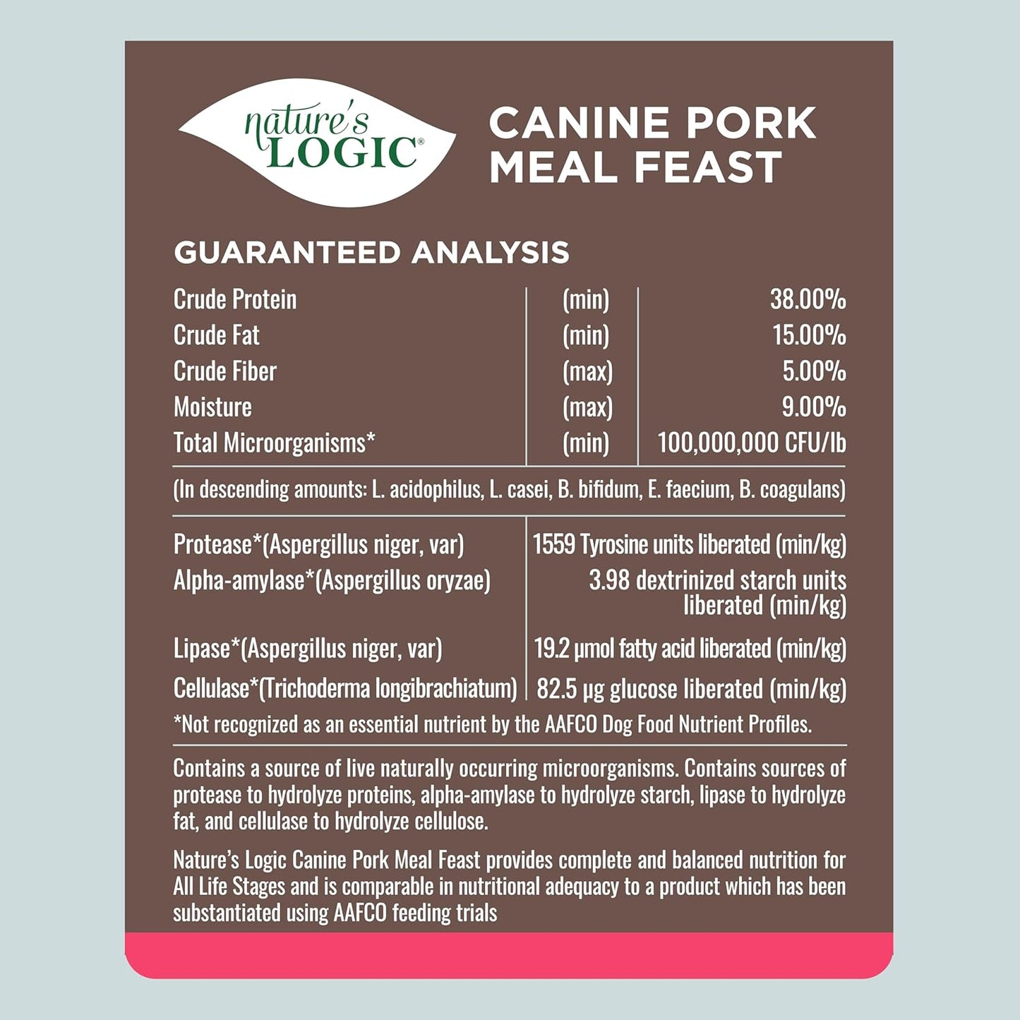 Nature's Logic Canine Pork Meal Feast, 4.4lbs