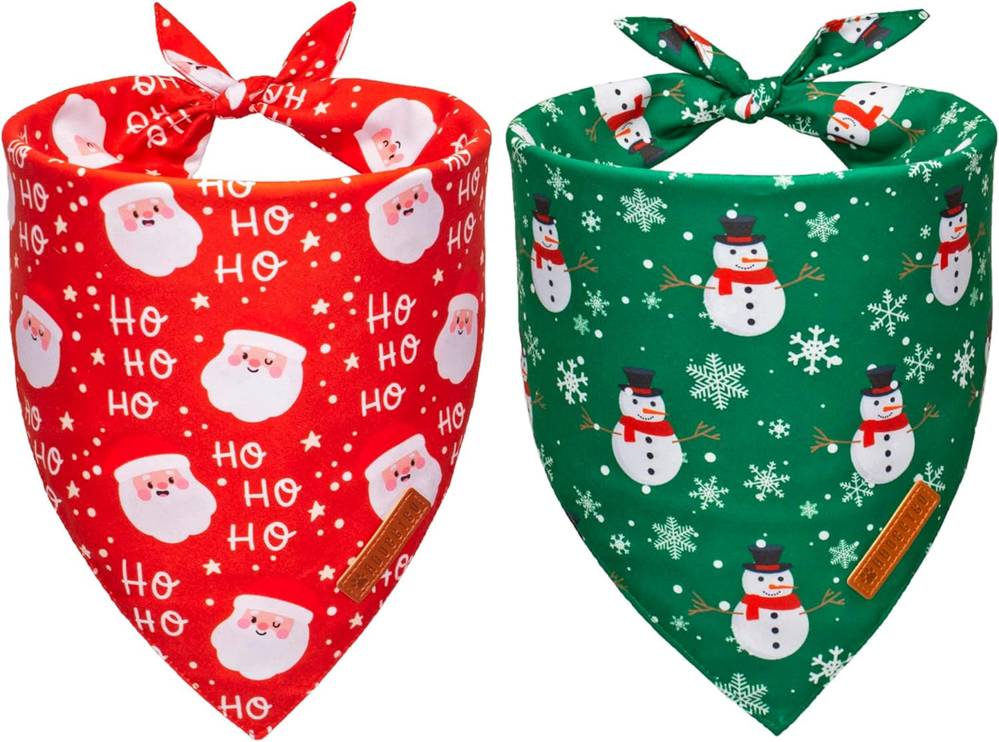 ADOGGYGO Christmas Dog Bandanas, Snowman Santa Xmas Pet Scarf, Multi Size Offered, Red Green Christmas Bandana for Small Dogs Pets (Small)