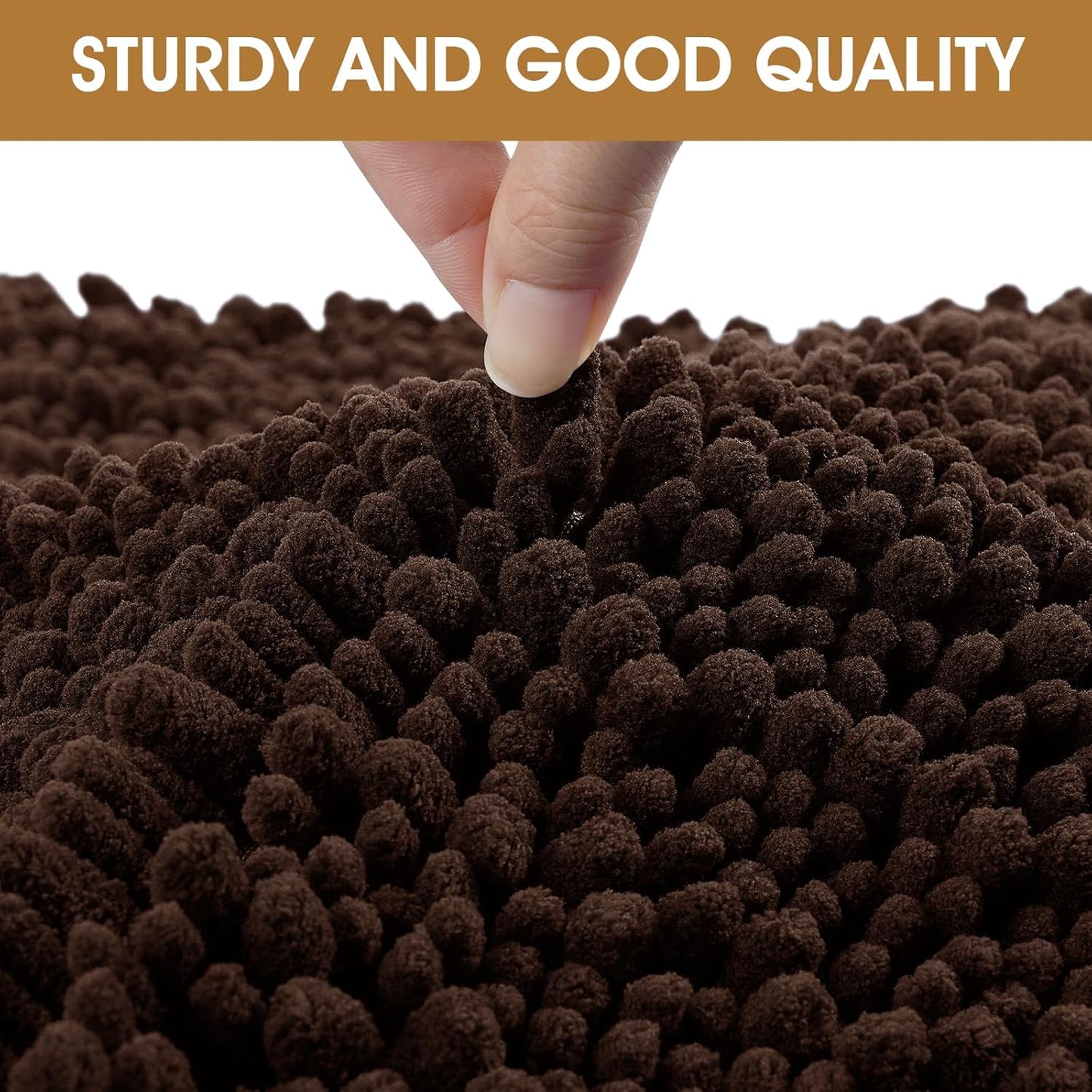 Extra Large Dog Door Mats for Muddy Paws, Chenille Absorbent Dog Mats, Non Slip Heavy Mud Mat for Dogs, Soft Pet Mat for Entryway, Mud Paws, Inside Floor,60" x 36", Brown