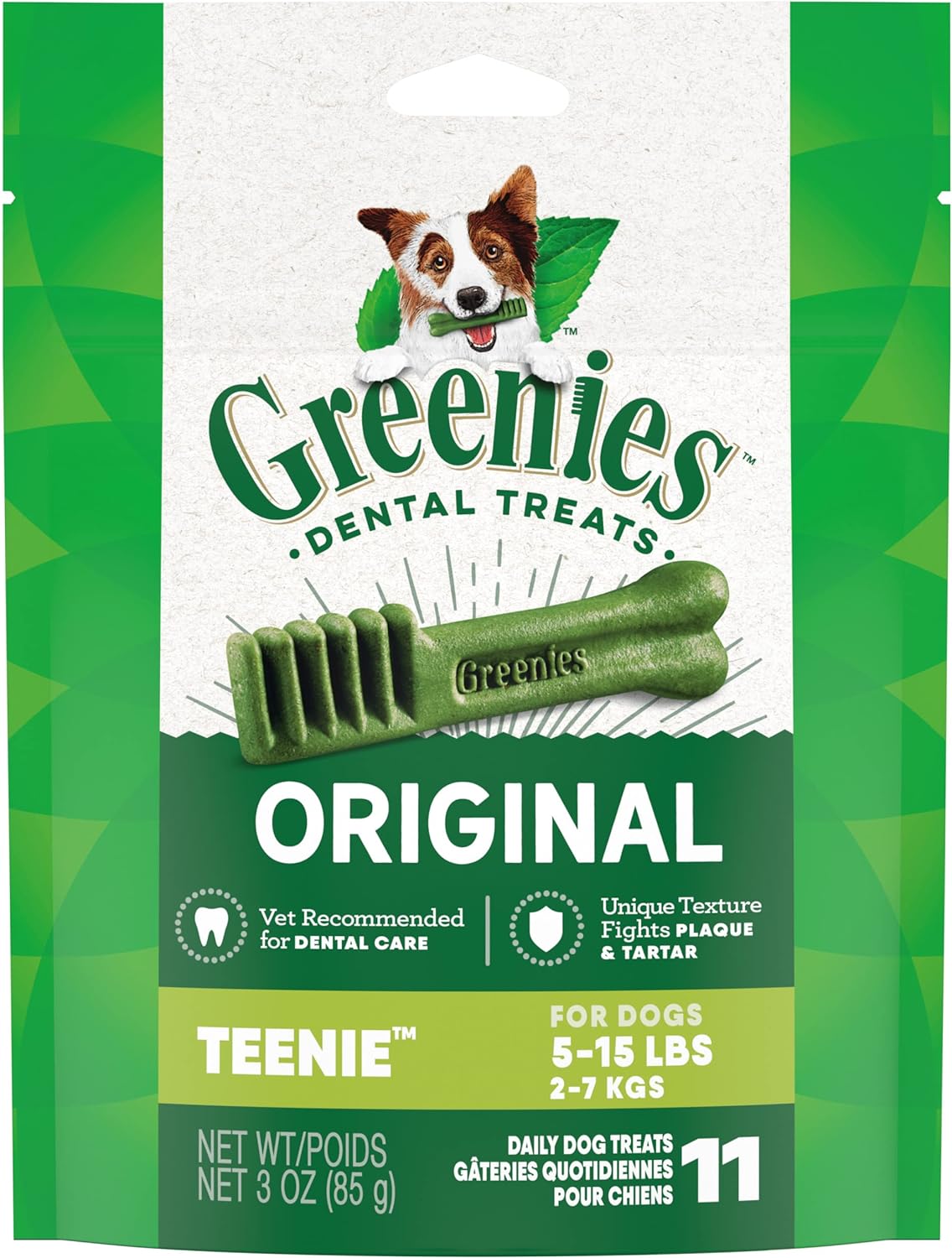 Greenies Original Teenie Dental Dog Treats, 3 oz. Pack (11 Treats)