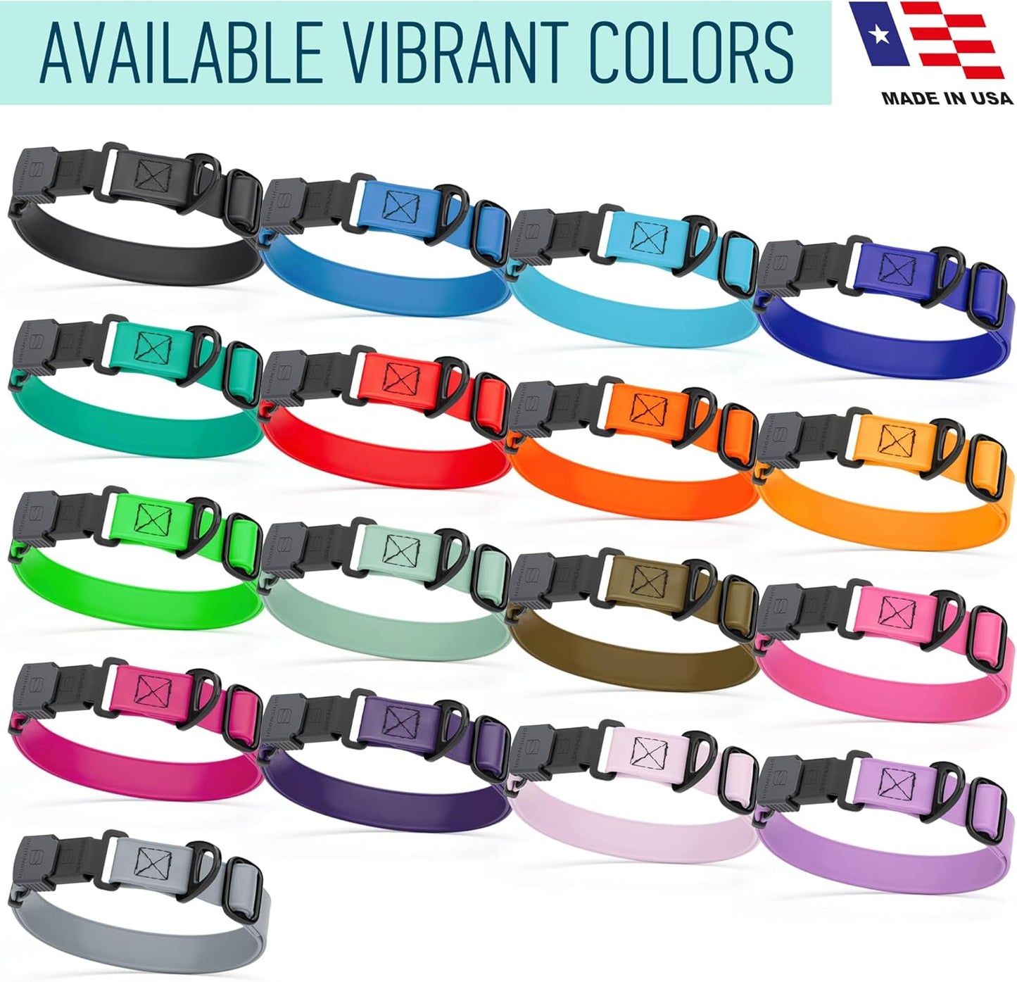 Dogline Biothane Waterproof Dog Collar with Herm Sprenger Stainless Steel Quick Release Buckle – Heavy Duty Tactical Durable Collar for Dogs – Comfortable and Safe Pet Collar, W 1" L 15-25", Tangerine