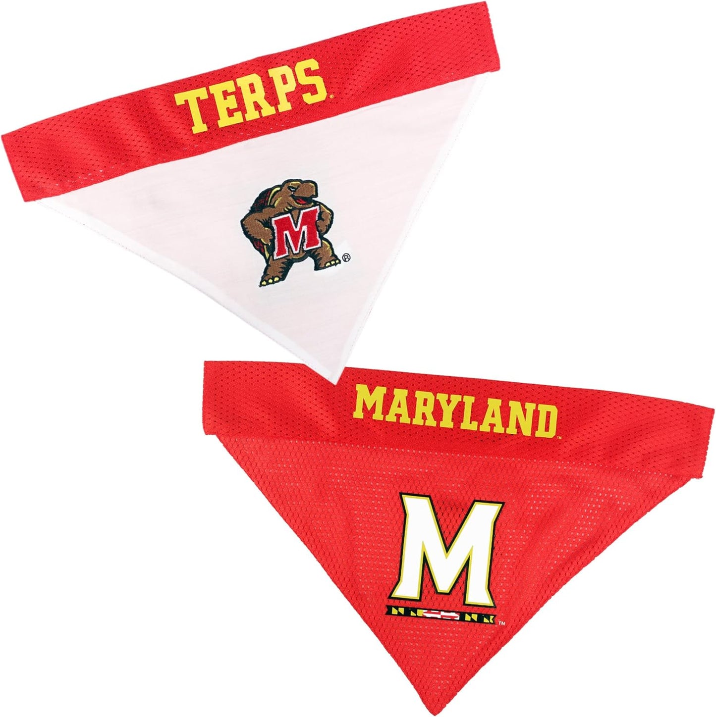 Pets First Collegiate Pet Accessories, Reversible Bandana, Maryland Terrapins, Large/X-Large