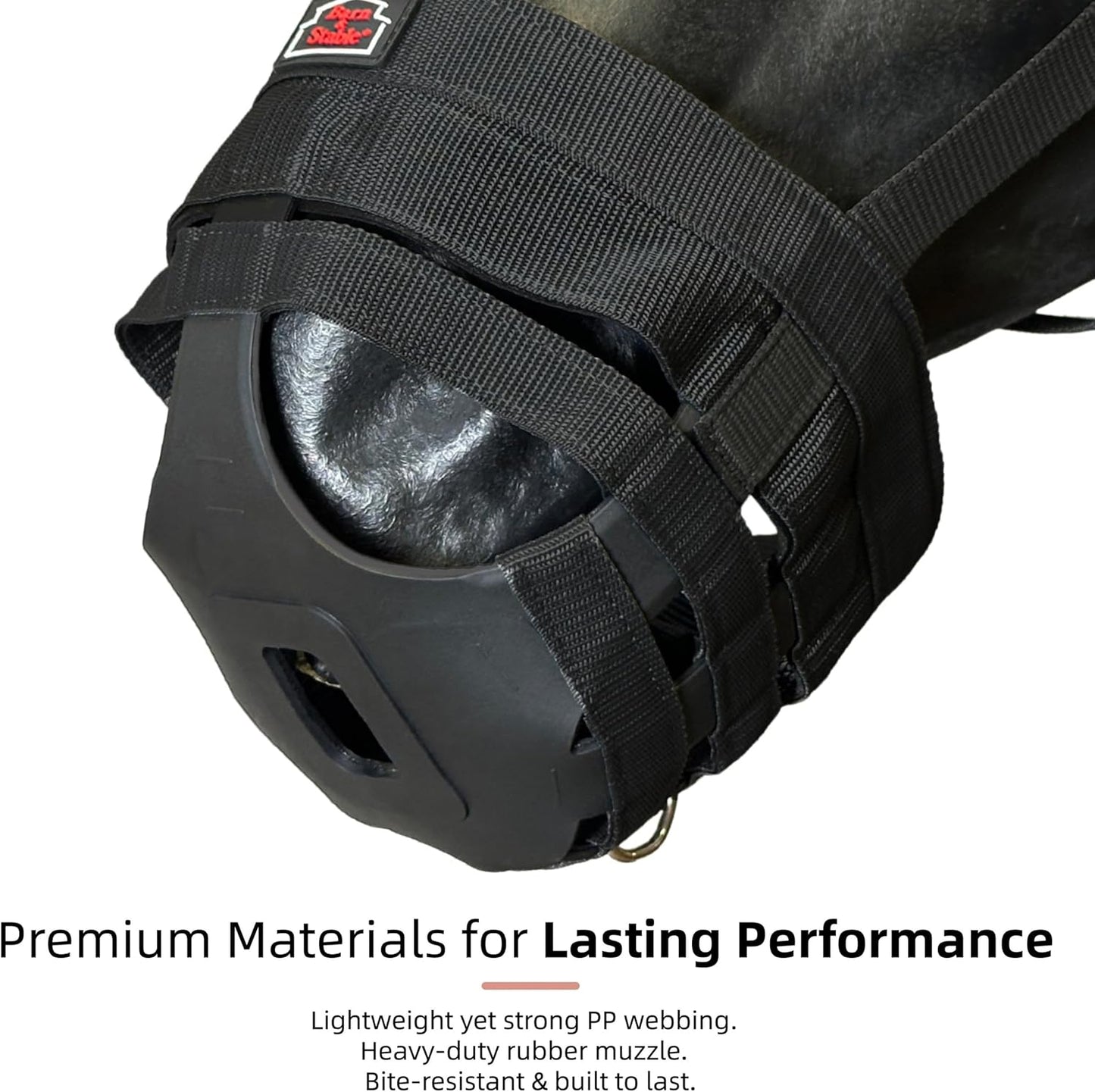 BARN & STABLE Horse Grazing Muzzle Halter for Easy Breathe, Comfortable Professional Horse Muzzle Grazing with Adjustable Straps, Velcro and Buckles, Suitable for Precaution of Laminitis