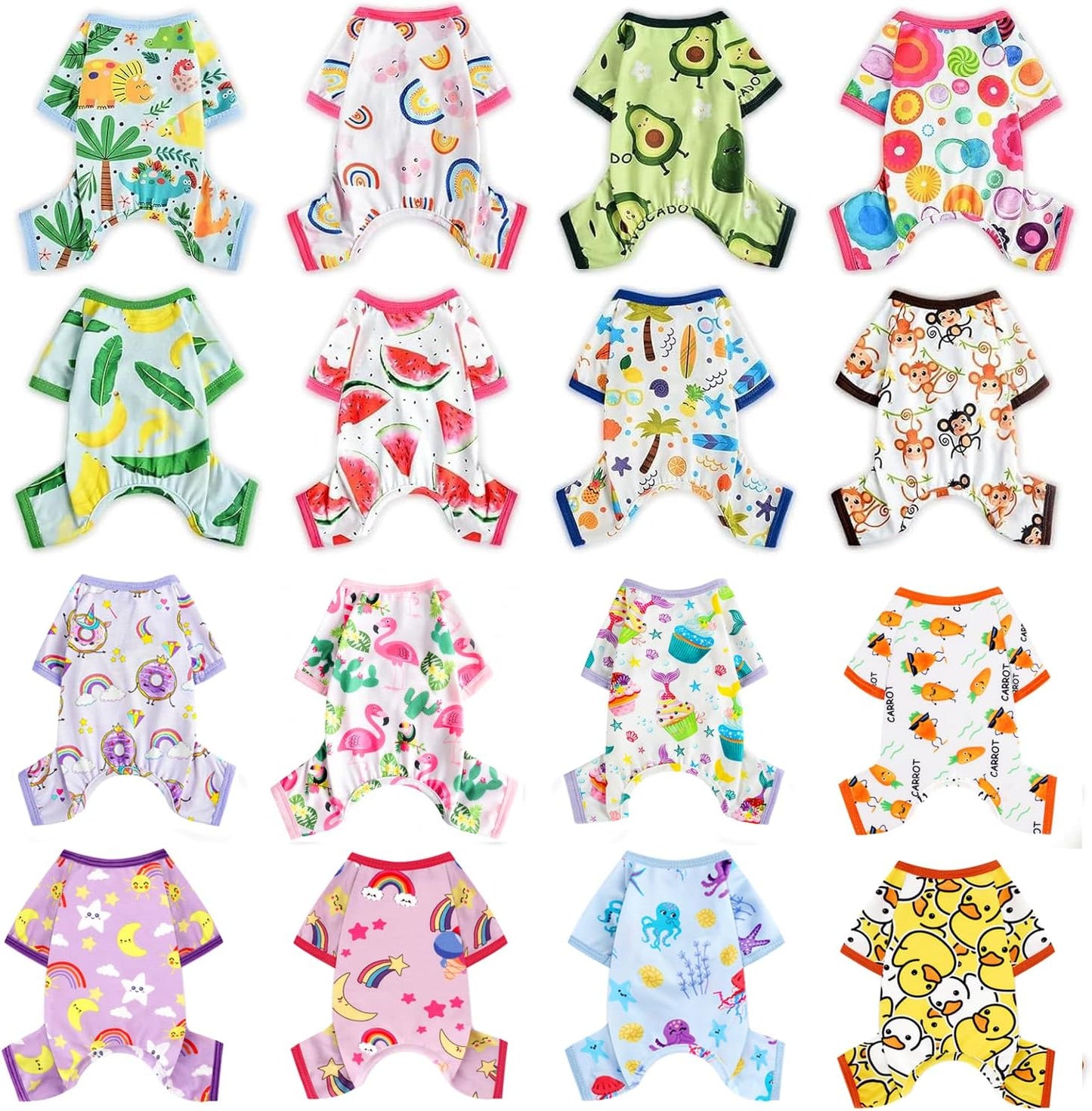 Dog Pajamas Pjs Spring Summer Dog Clothes for Small Dogs Girl - Boy - Medium Size Dogs, Soft Stretchy Puppy Clothes Doggie Onesies Cat Pet Jammies Outfit (Floral, Large)