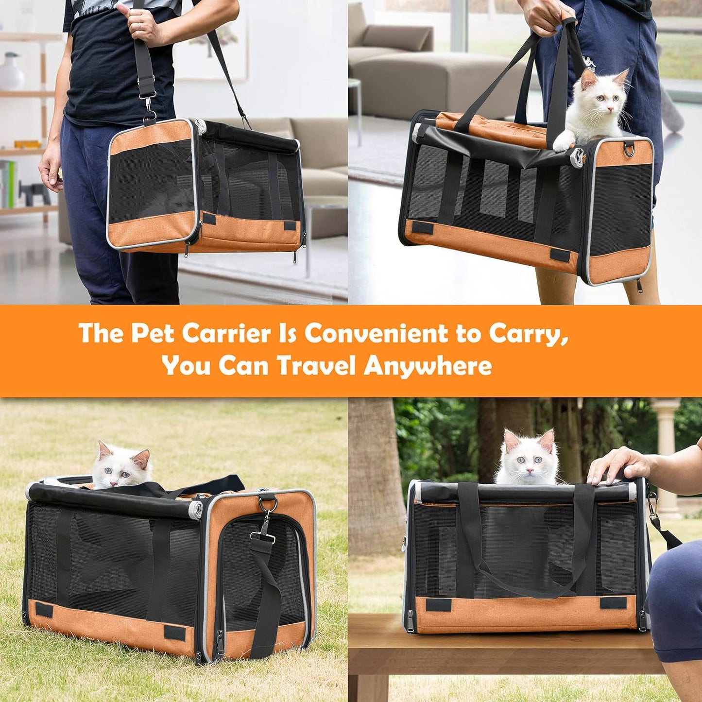 Dog Carry Bag for Puppy Pet Soft-Shell Portable Kennel Crate for 0-15 lbs Foldable Pomeranian Travel Cage Tea Cup Yorkie Carrier Purse Indoor Carrying Case Cat Supply Melon Tiny Dog Melon