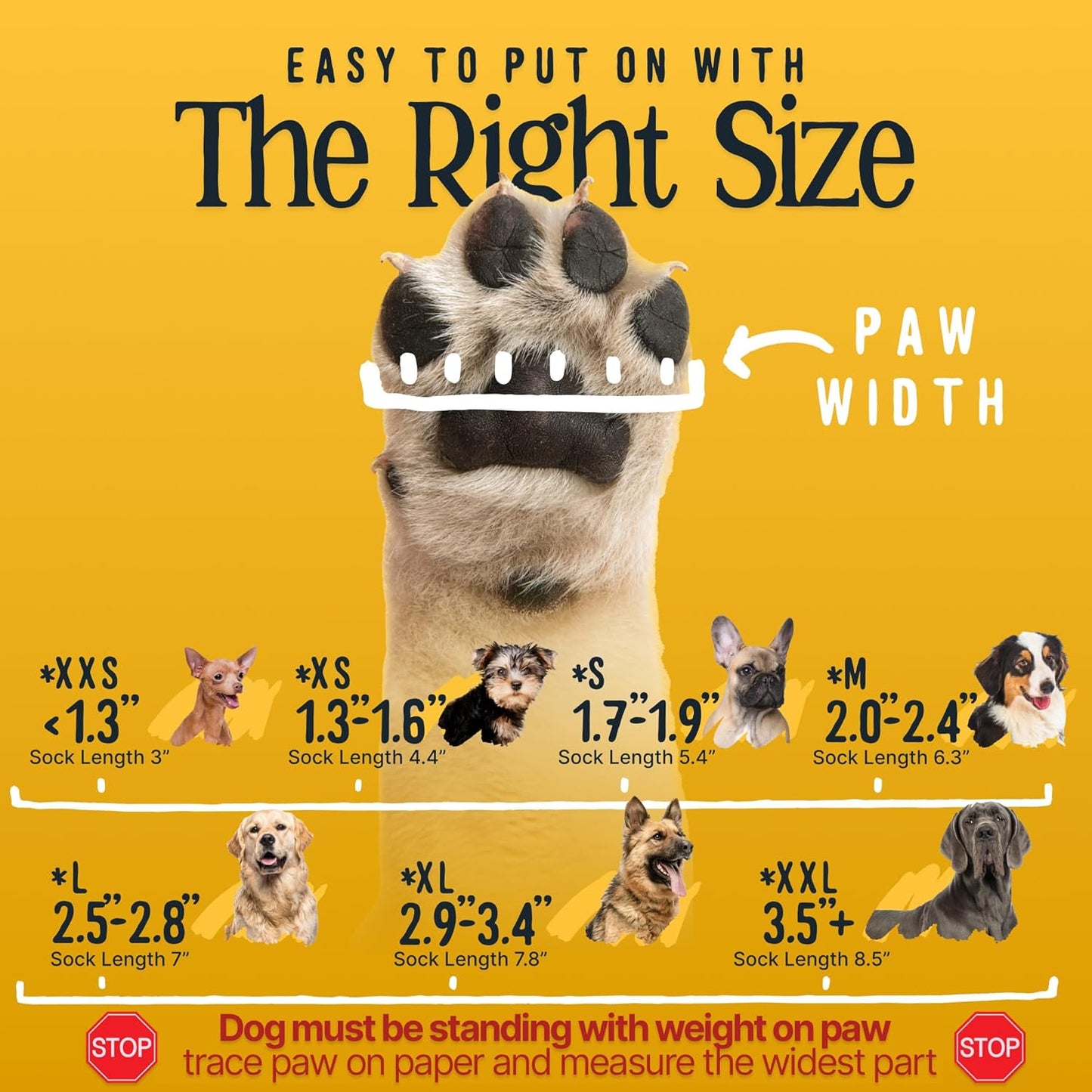 DOK TigerToes Premium Non-Slip Dog Socks for Hardwood Floors - Extra-Thick Grip That Works Even When Twisted - Prevents Licking, Slipping, and Great for Dog Paw Protection (X-Small)