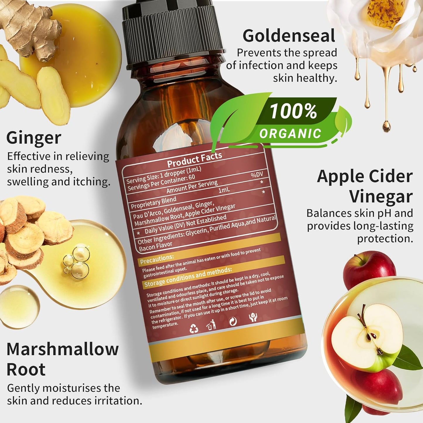 Natural Yeast Infection Treatment for Dogs, Dog Ear Infection Treatment & Dog Yeast Infection Treatment, Ear Infection Treatment for Dogs Help Supports Allergy, Itch & Inflammation Relief