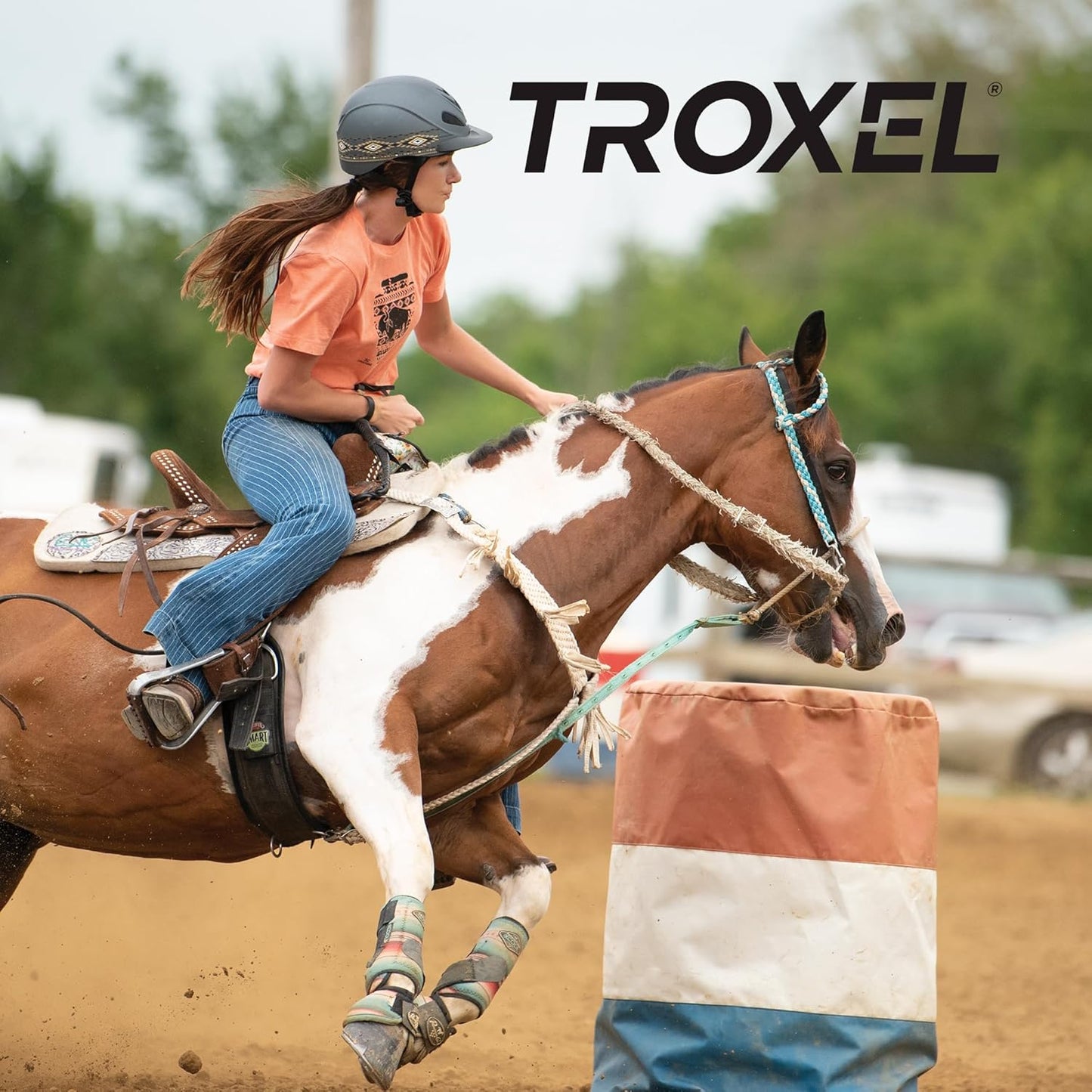 Troxel Rebel Turquoise Rose Helmet