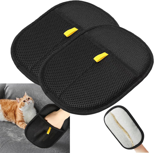 2 Pack Pet Hair Removal Gloves for Cats & Dogs,2025 Electrostatic Pet Hair Removal Gloves for Bedding,Reusable & Washable Efficient Grooming Gloves for Clothing,Furniture,Carpet,Car Seat,Pet Grooming