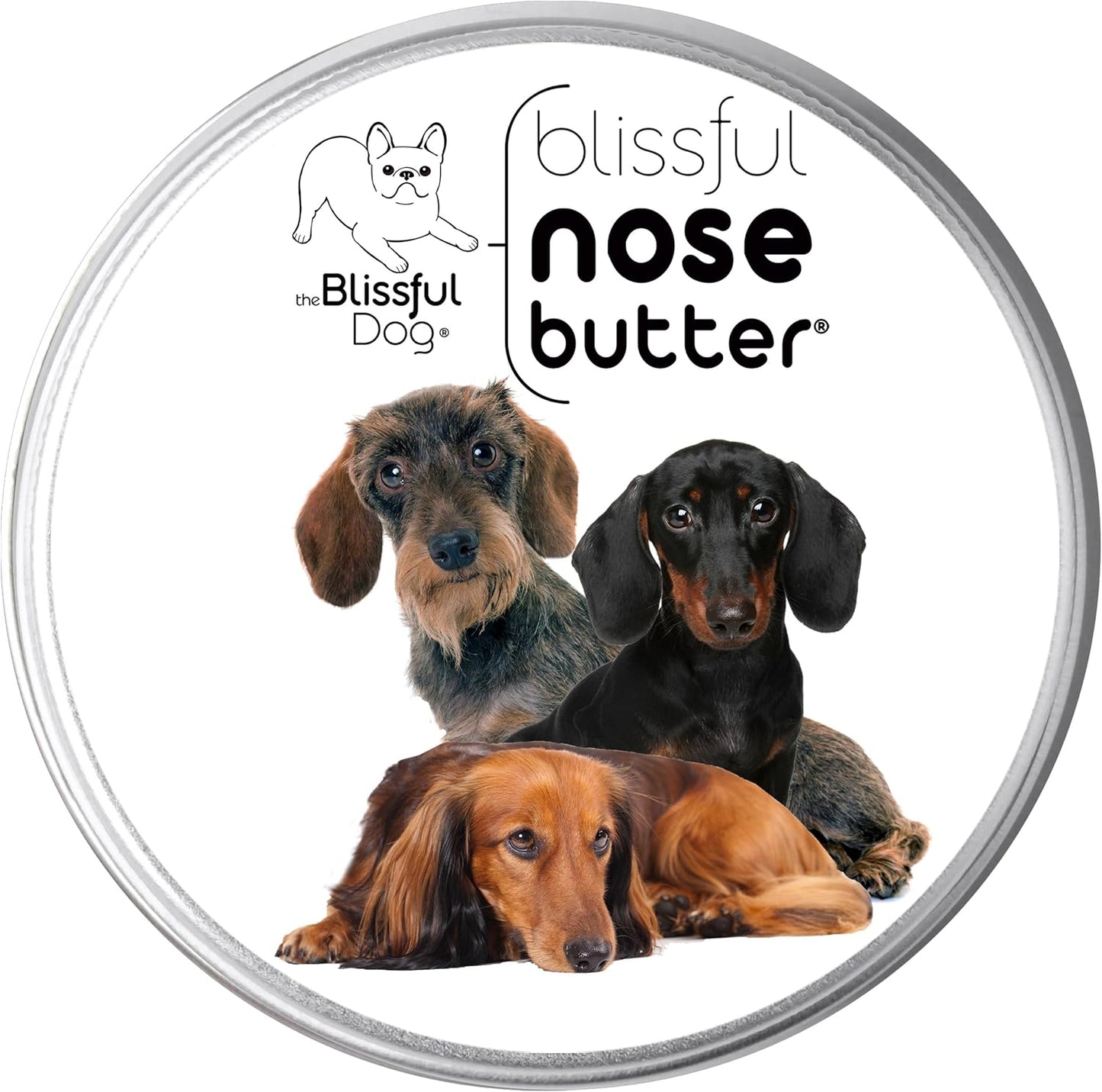 The Blissful Dog Dachshund Nose Butter for Dry, Cracked Skin, Lick-Safe Dog Nose Balm with Moisturizing Shea Butter, Almond, Olive, and Essential Oils, Pet Supplies, Uncented, 8 oz.