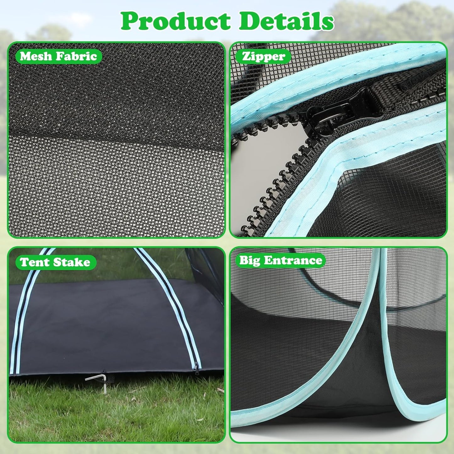 YUEPET Large Outdoor Cat Enclosures, 4 in 1 Portable Cats Tent with Cat Tunnels, Outside Kitten Playpen Tents DIY in Multiple Ways for Cats and Small Animals