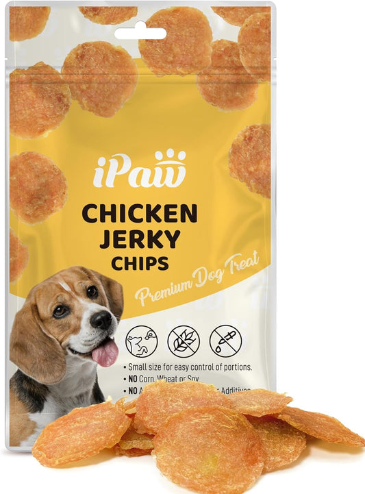 iPaw Chicken Chips Dog Treats for Puppy Training, All Natural Human Grade Dog Treat, Hypoallergenic, Easy to Digest (Chicken Chips)