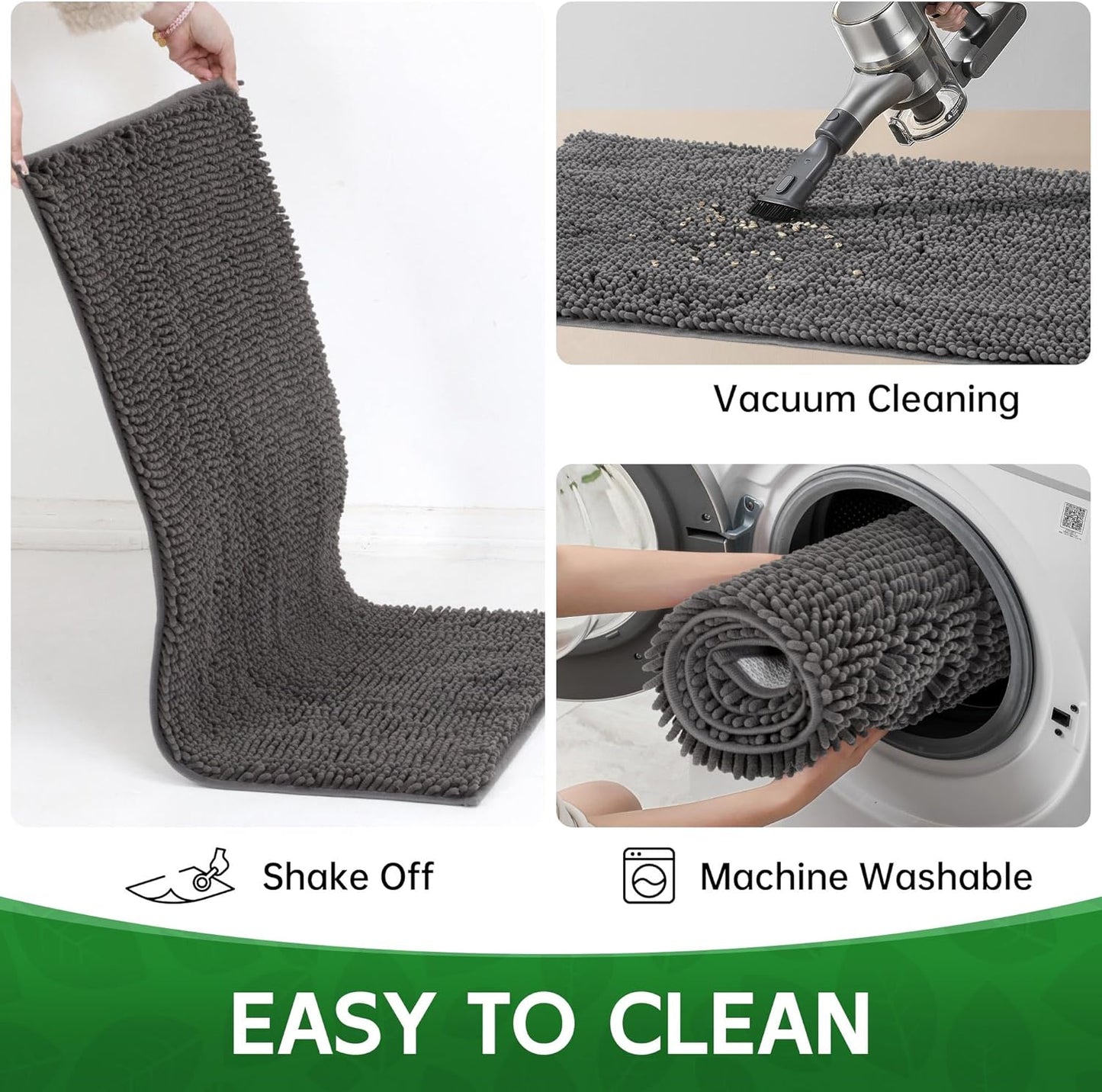 Dog Door Mat Indoor Entrance, 60" x 36" Absorbent & Quick-Drying Mud Rugs, Non-Slip Door Rugs for Entryway Indoor Washable, Soft Chenille Dog Mat for Muddy Paws