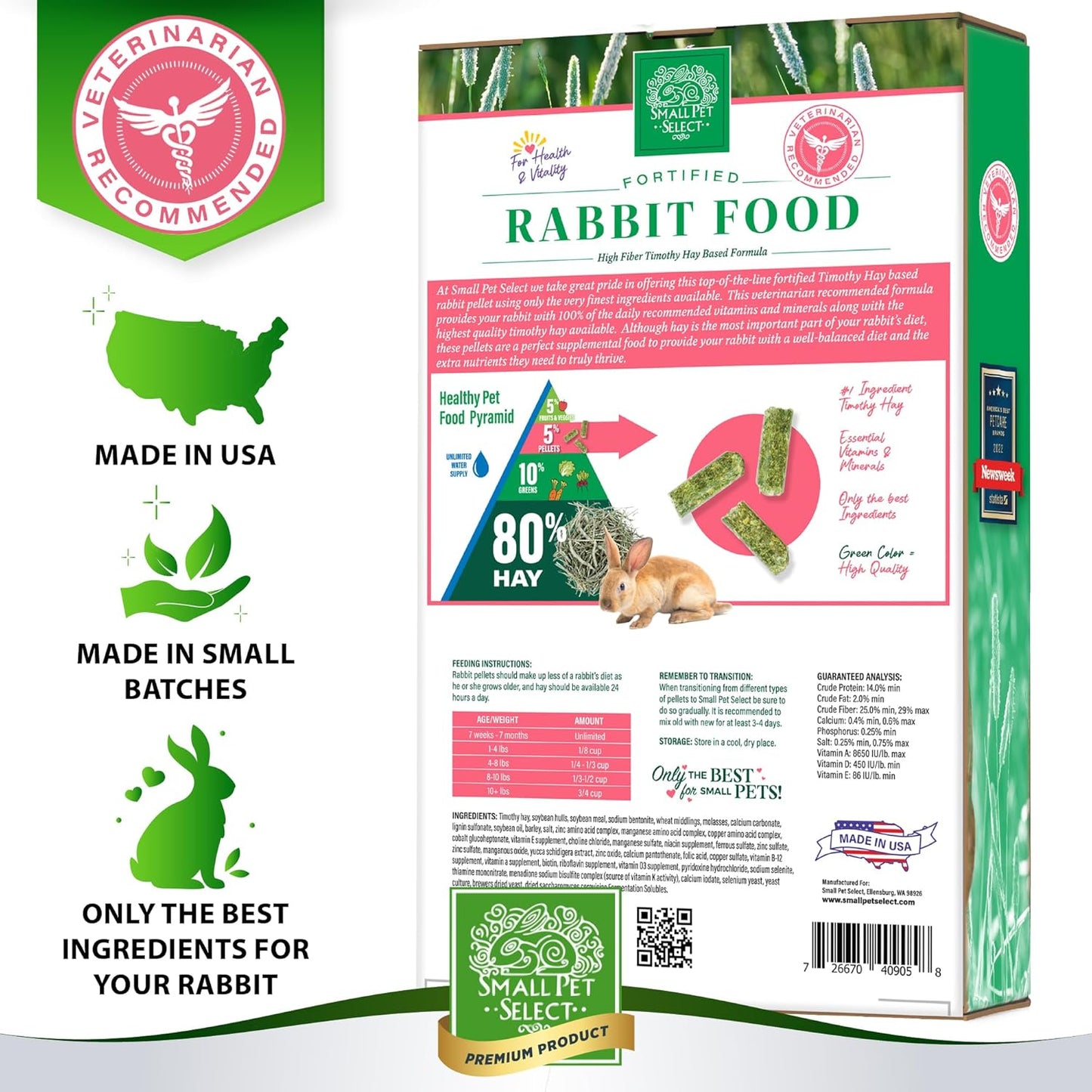 Small Pet Select Rabbit Food Pellets, 20 Lb.