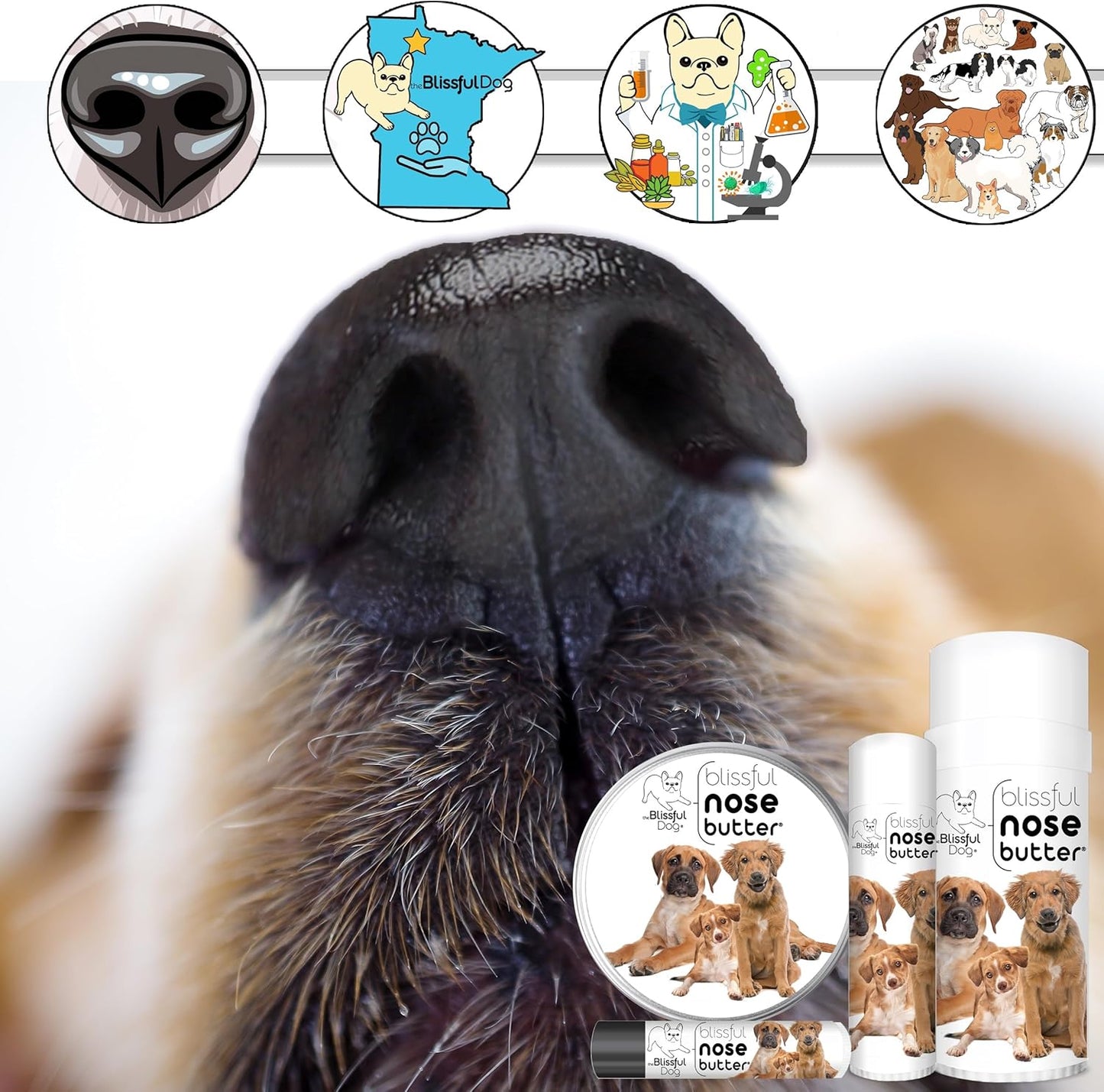 3 Cute Puppies Unscented Nose Butter - Dog Nose Butter, 1 Ounce