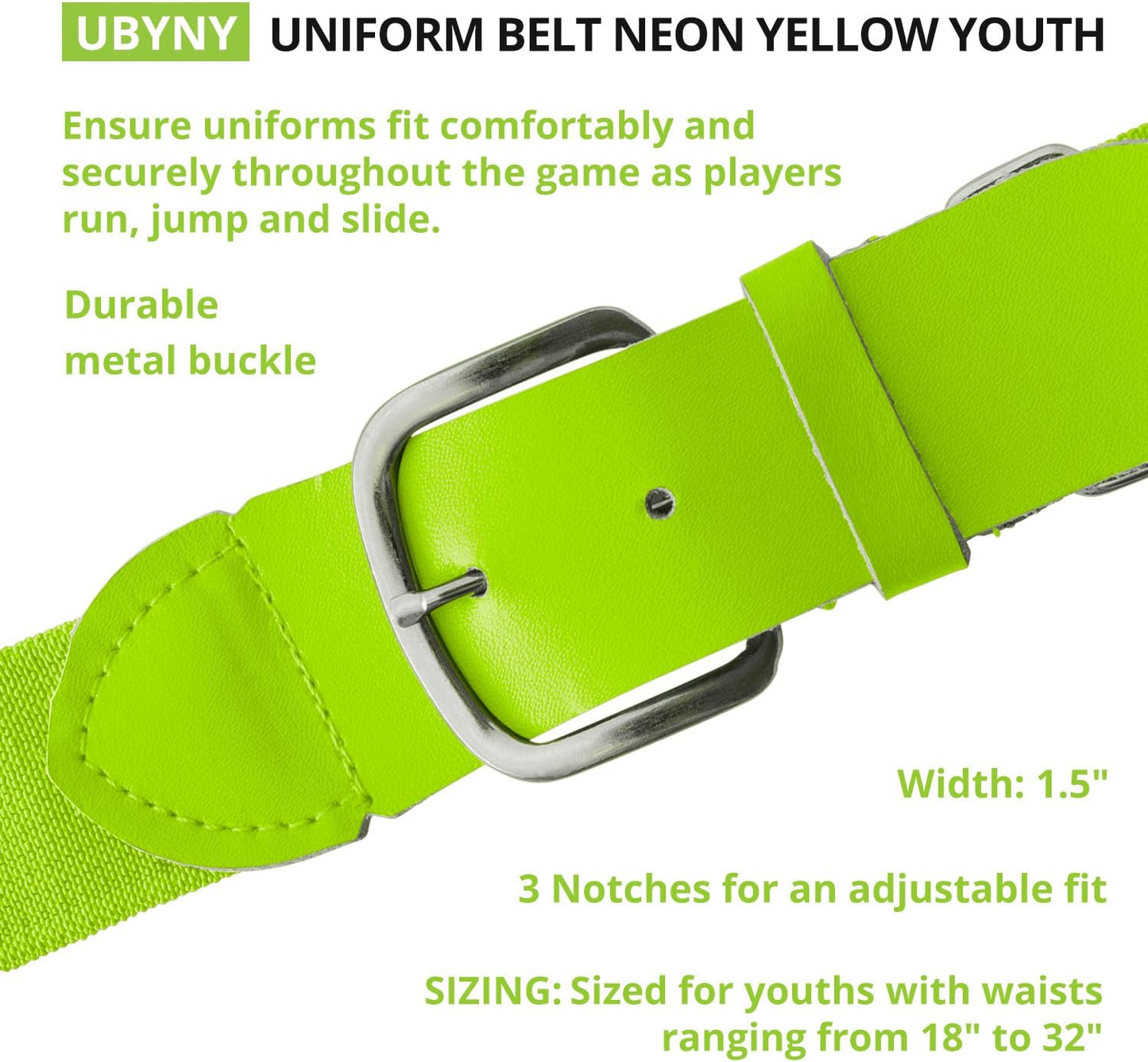 Champion Sports Baseball/Softball Uniform Belt, Comfort Stretch Fit Durable Syntex Tab - Youth & Adult Sizes, Multiple Colors