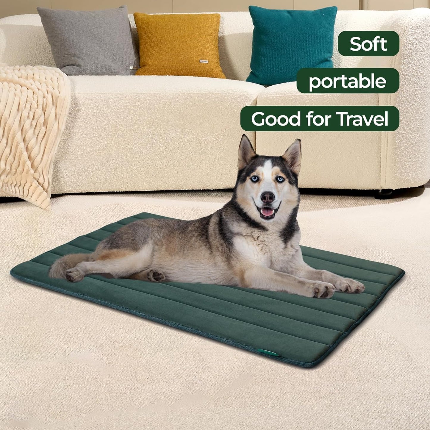 BALANCE Dog Crate Pad, Dog Foam Crate Mat Kennel Pad, Washable Water-Resistant Pet Bed Flat Dogs Cage Mat for X-Large Dogs