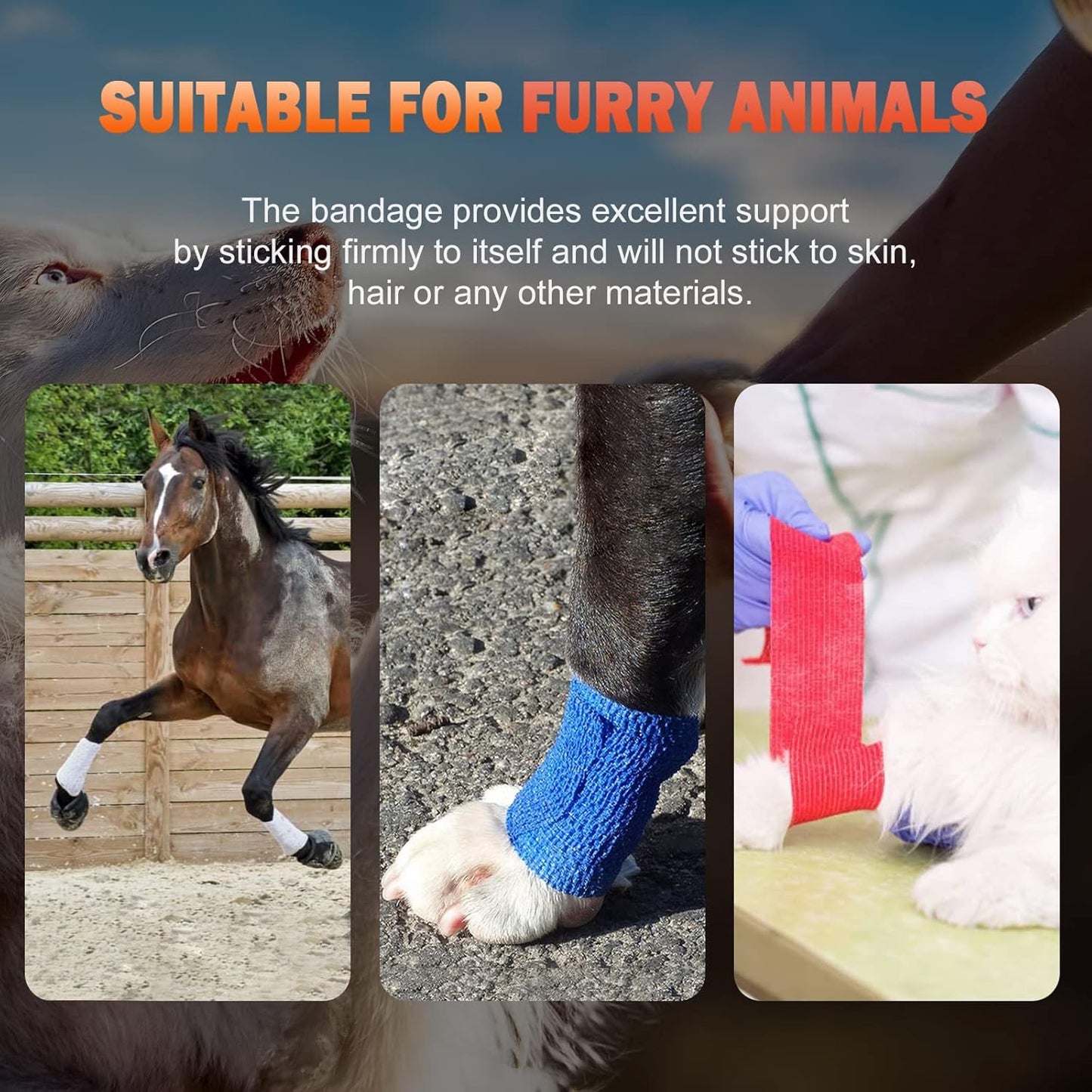 OK TAPE Self Adherent Cohesive Bandages Wrap 12Packs, 2 Inches X 5 Yards, Non-Woven Self Adhesive Athletic Sports wrap Tape, Vet Wrap Bandages Tape, for Thumb Finger Wrist Ankle (Black)