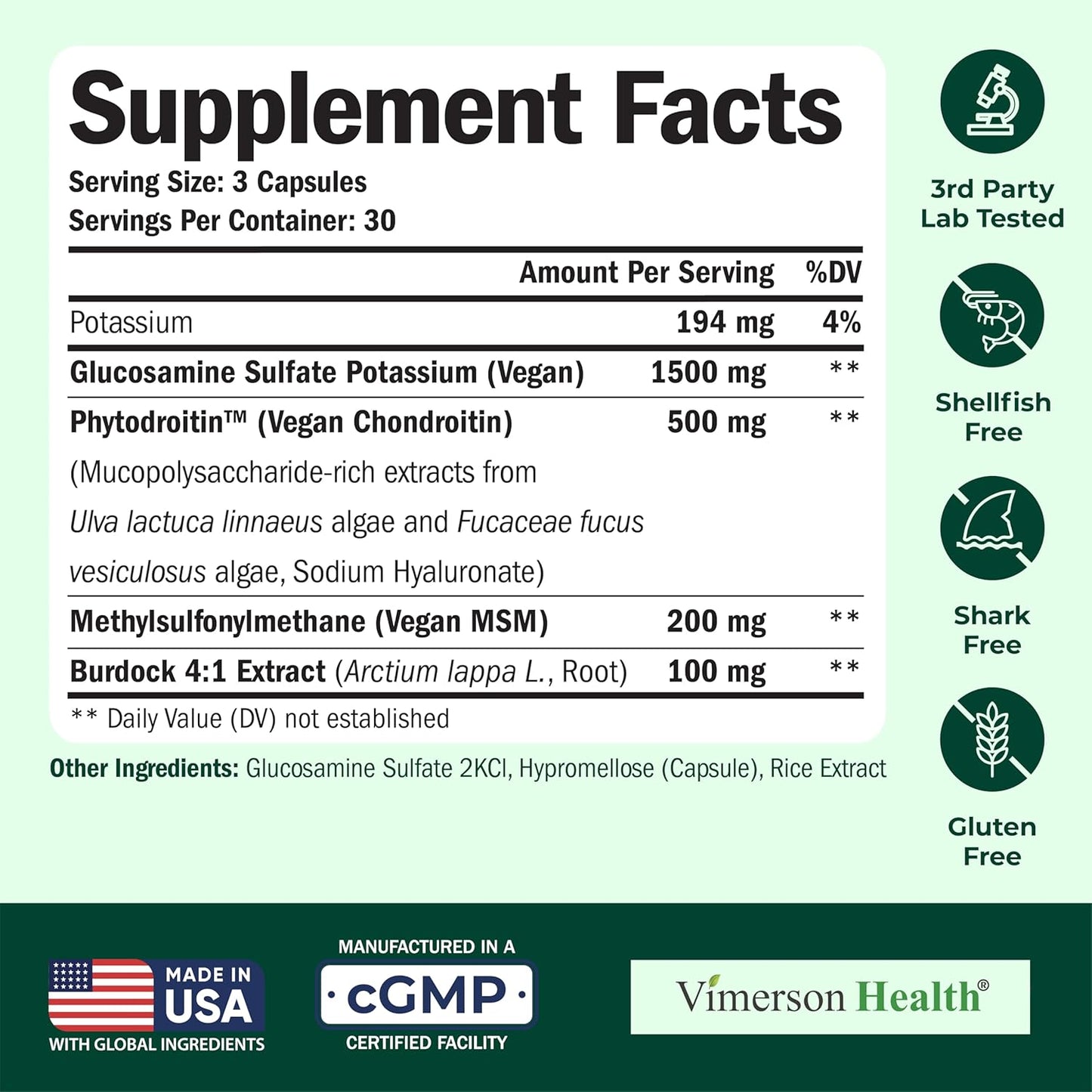 Glucosamine Chondroitin MSM – Joint Support Supplement for Women and Men with Glucosamine Sulfate 1500 mg, Chondroitin and MSM – for Cartilage, Joint Health and Flexibility – 2 Pack, Vegan