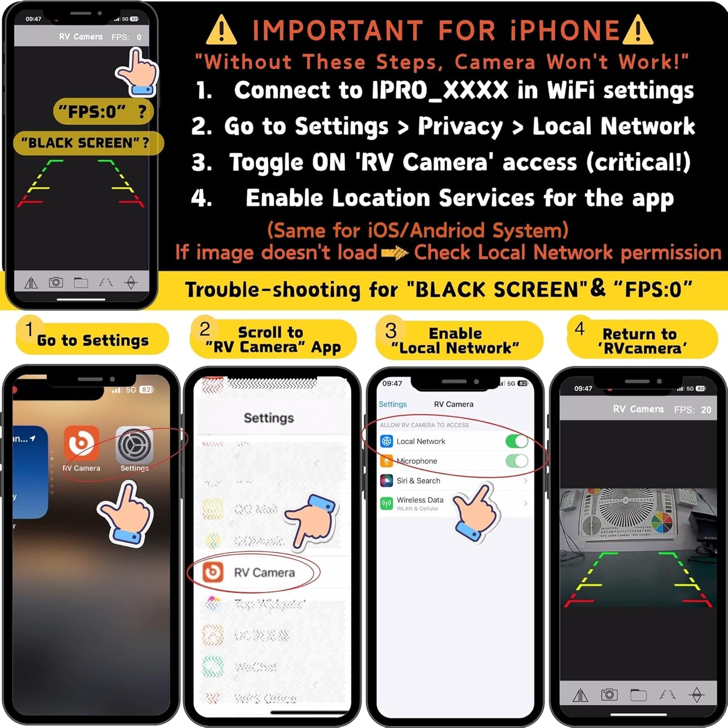 EWAY WiFi Magnetic Hitch Wireless Backup Rear/Front View Camera Rechargeable Battery for Easy Hitching of Gooseneck Horse Boat Travel Trailer/Fifth Wheels/RV/Camper Reverse for iPhone iPad Android