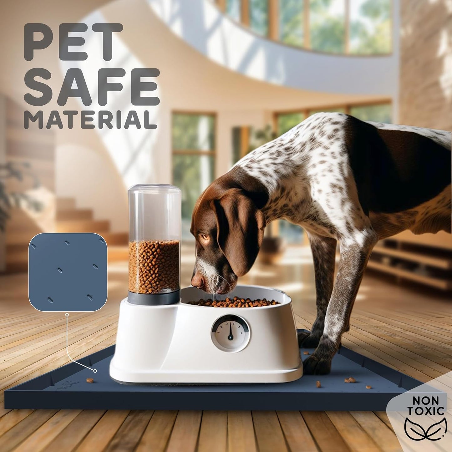 32x24x1” XL Dog Food Mat - All Purpose Under Sink Liner, Washer and Dryer Covers for The Top, Silicone Griddle Mat for Blackstone - Raised Edges Dog Mat for Food and Water Prevent Spill, Waterproof