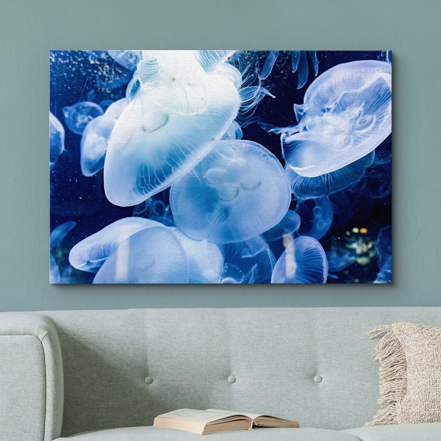wall26 Canvas Print Wall Art Translucent X-Ray Tropical Ocean Jellyfish Nature Animals Photography Realism Rustic Scenic Landscape Wilderness Earth for Living Room, Bedroom, Office - 16"x24"