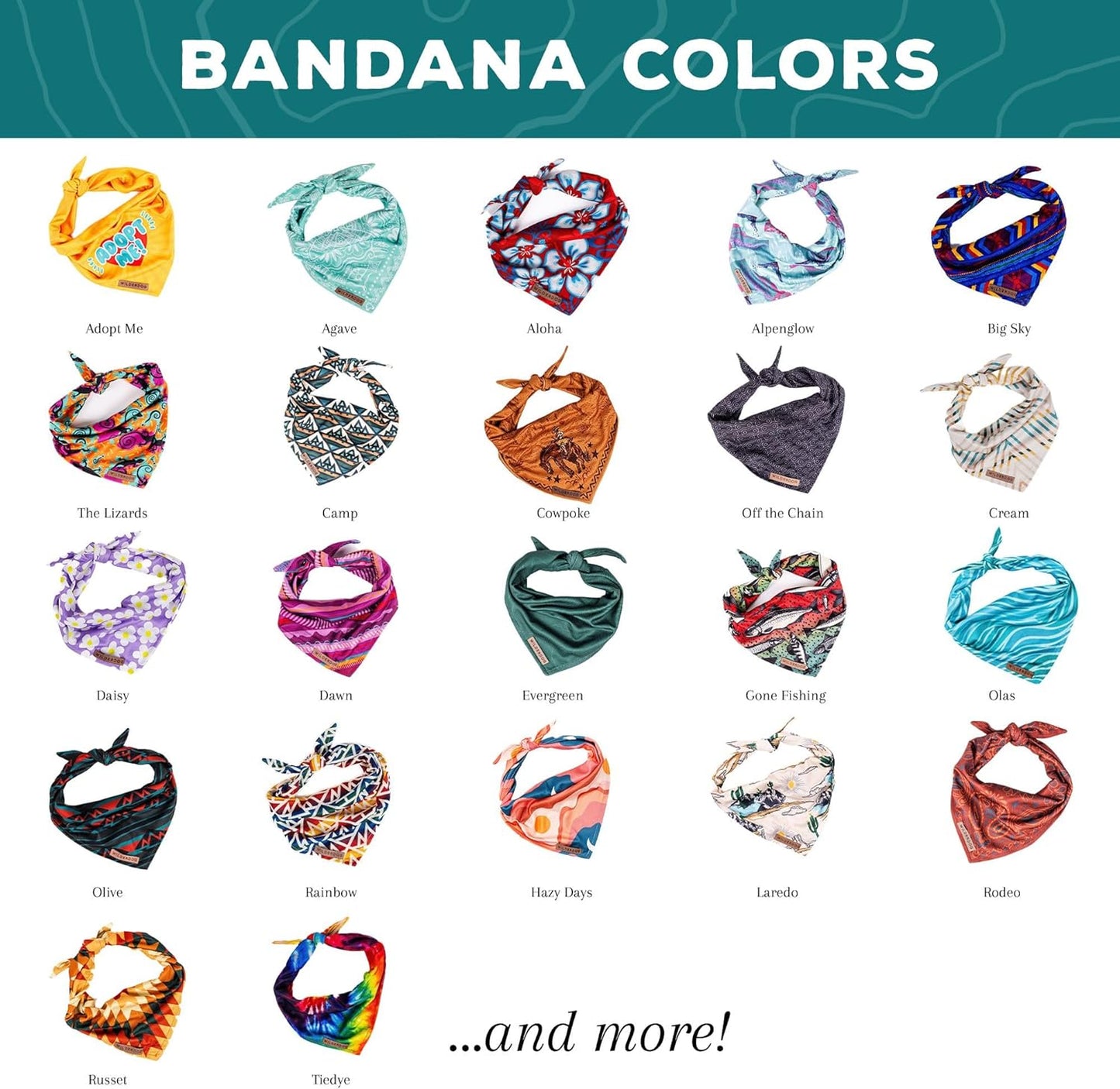 Wilderdog Dog Bandana with Lightweight Quick Drying Poly-Blend Mesh Material in Autumn Air