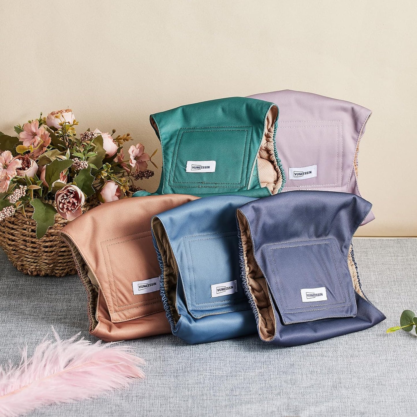 Reusable Dog Diapers Male, Premium Washable Belly Bands for Male Dogs Extra Small, Pack of 5, High Absorbing Male Dog Wraps for Doggie & Puppy in Incontinence or Excitable Urination and Training(XS)