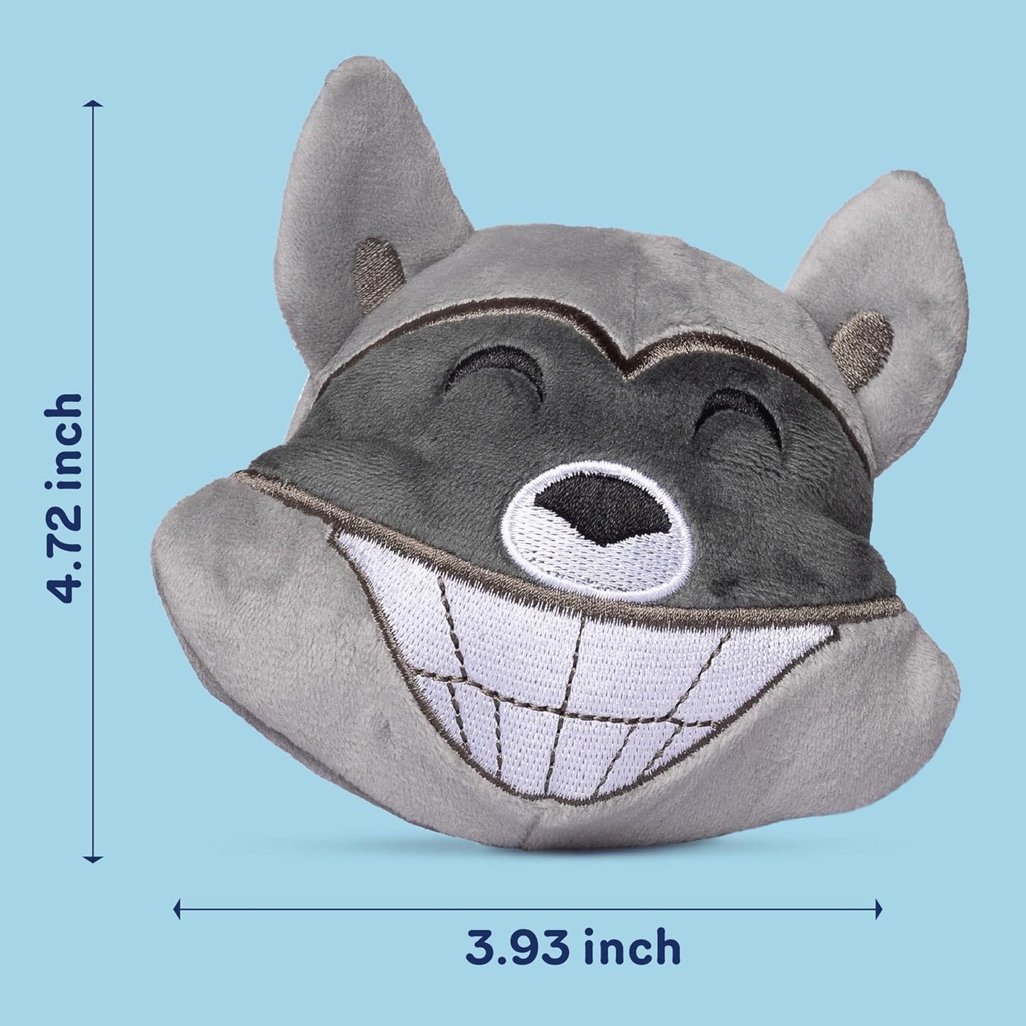 ZENPOKI 3-in-1 Dog Toys - Squeaky interactive - Medium, Large & Small Breeds, Puppy Teething - Grey