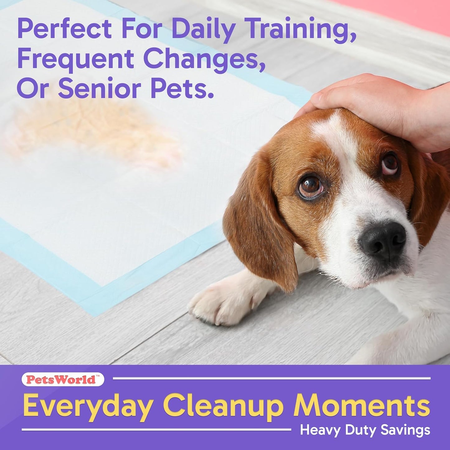 PETSWORLD Puppy Pads, 23x36 Inch, 2400 Count - Puppy Pee Pads for Dogs, Tear Resistant, Economy Value, Super-Absorbent Polymer Gel Core, Perfect for Puppies, Smaller Dogs