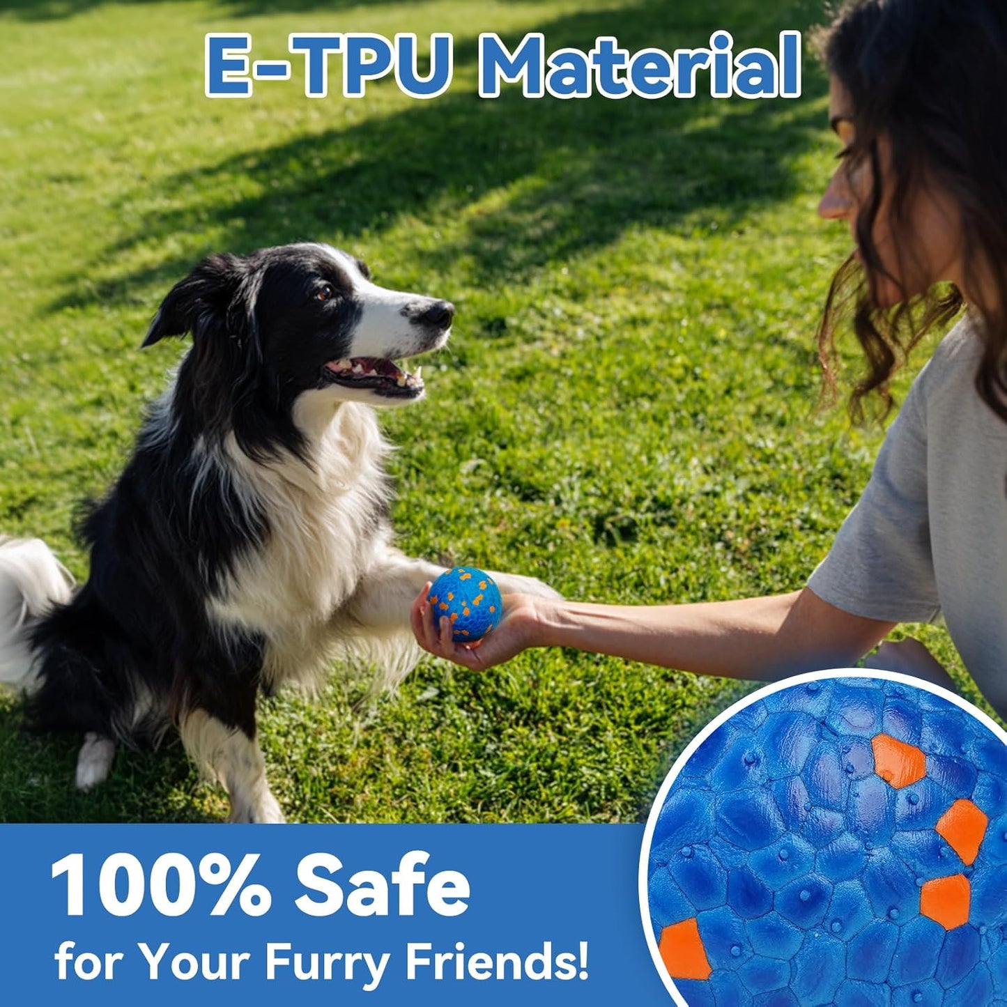 Indestructible Dog Ball Toy, Durable Dog Tennis Balls for Aggressive Chewers, High Bounce & Floating Balls for Dogs, Jolly Ball for Fetch in Yard, Beach & Pool(4 Pack)