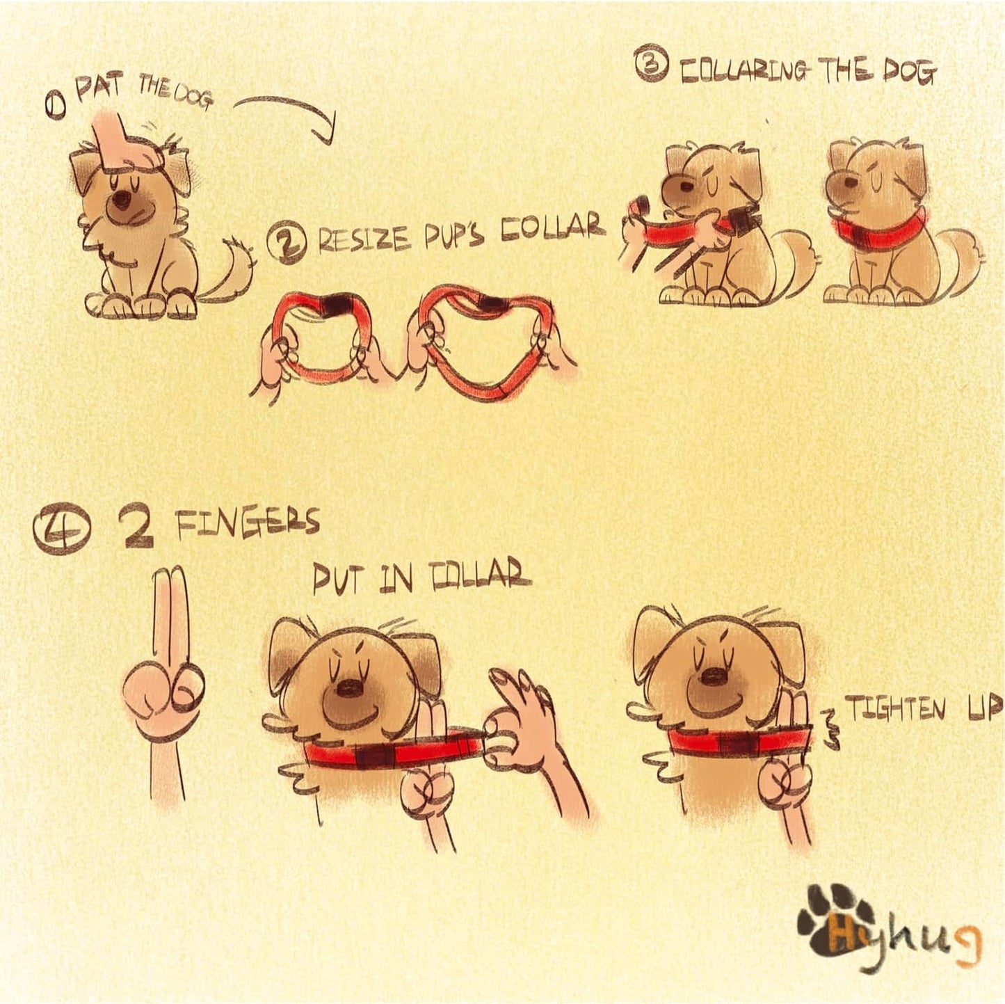 Hyhug Pets Solid Color Classic Regular Heavy Duty Basic Collar for Large Dogs, Unique Design Adjustment Triglide Slide (Buckle) Can Attached Name Tag Accessories. (Large, Illuminating Yellow)