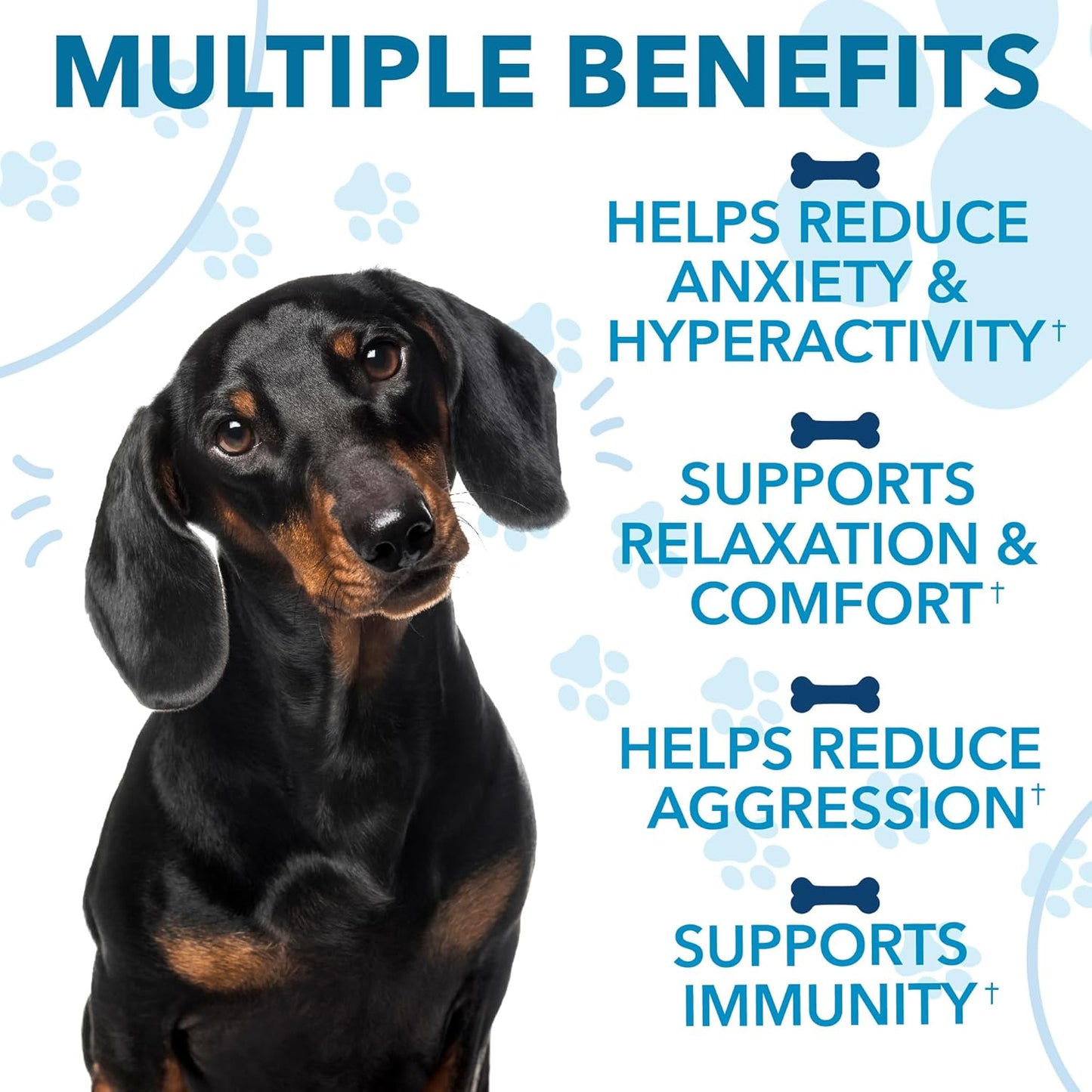 Hemp Calming Chews for Dogs with Anxiety and Stress - Anxiety Relief Chews for Storms, Fireworks, Thunder, Barking, Separation - Valerian, L-Tryptophan, Hemp Oil - Peking Duck- 120 Dog Calming Treats