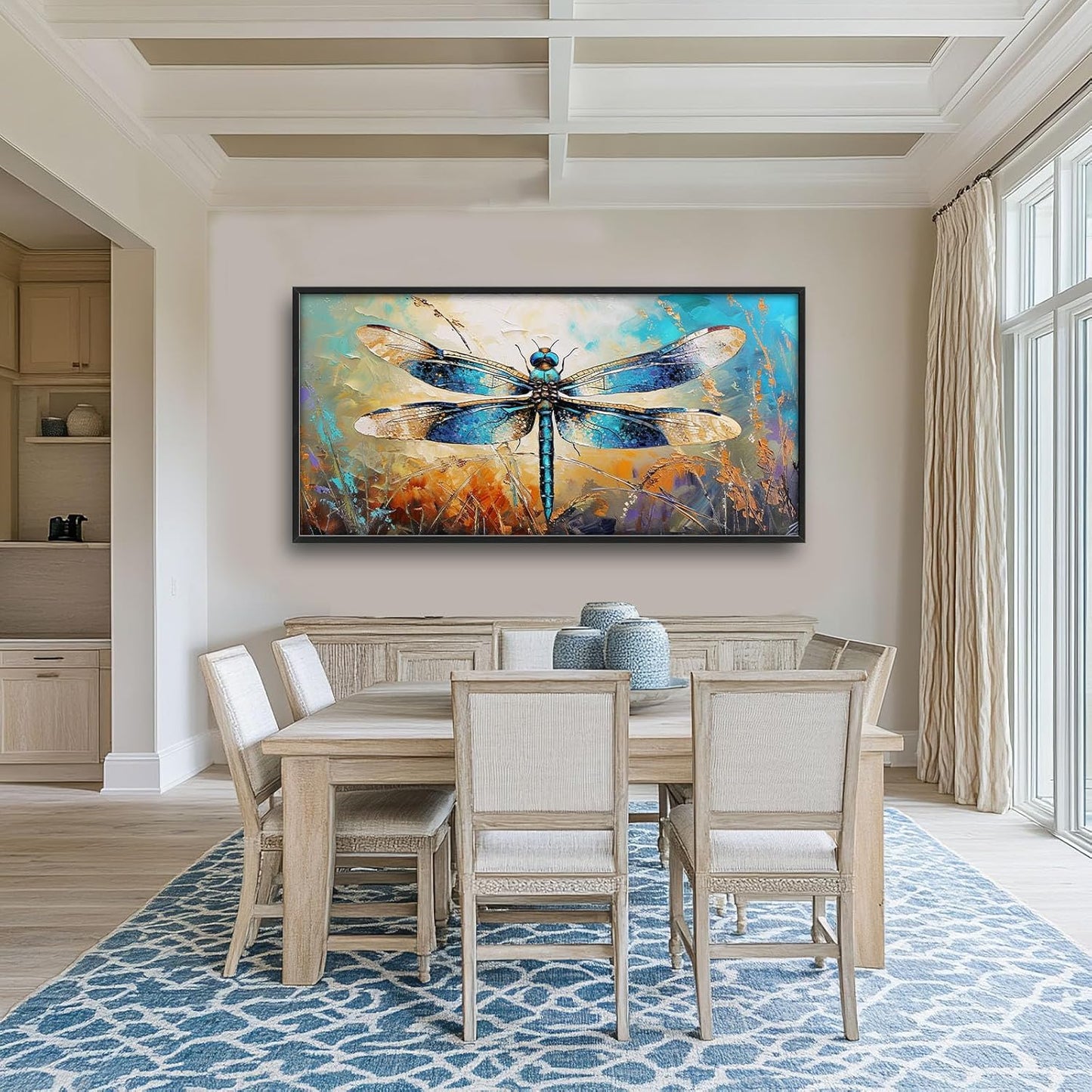 Quorin Dragonfly Large Wall Art Abstract Dragonfly Pictures Wall Decor Colorful Canvas Print Painting Artwork for Bathroom Living Room Bedroom 60L x 30W