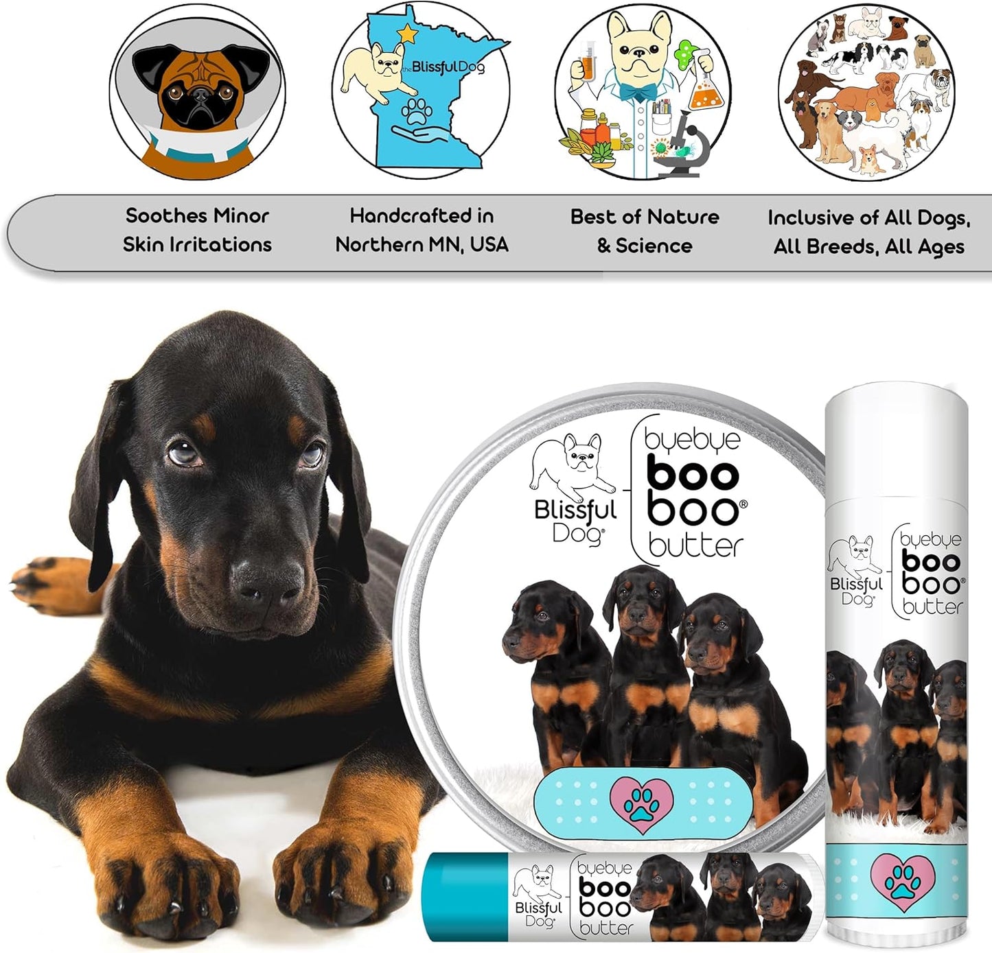 The Blissful Dog Doberman Pinscher Boo Boo Butter, 2-Ounce