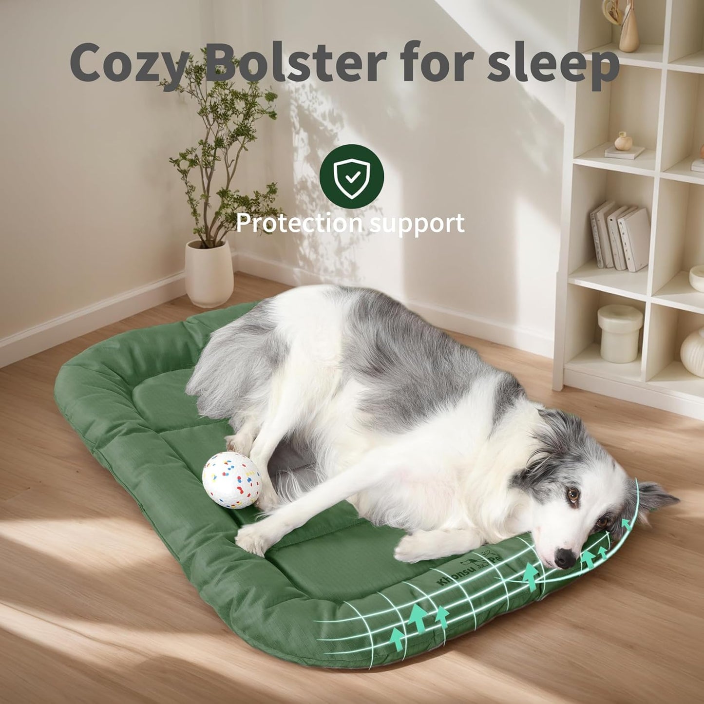 KHONSU PET Durable Dog Bed Tough and Tear Proof Dog Crate Bed, 800lbs Tear Strength PVC-Backed Waterproof Ped Bed Mat Indoor & Outdoor Use for Dogs up to 25 lbs