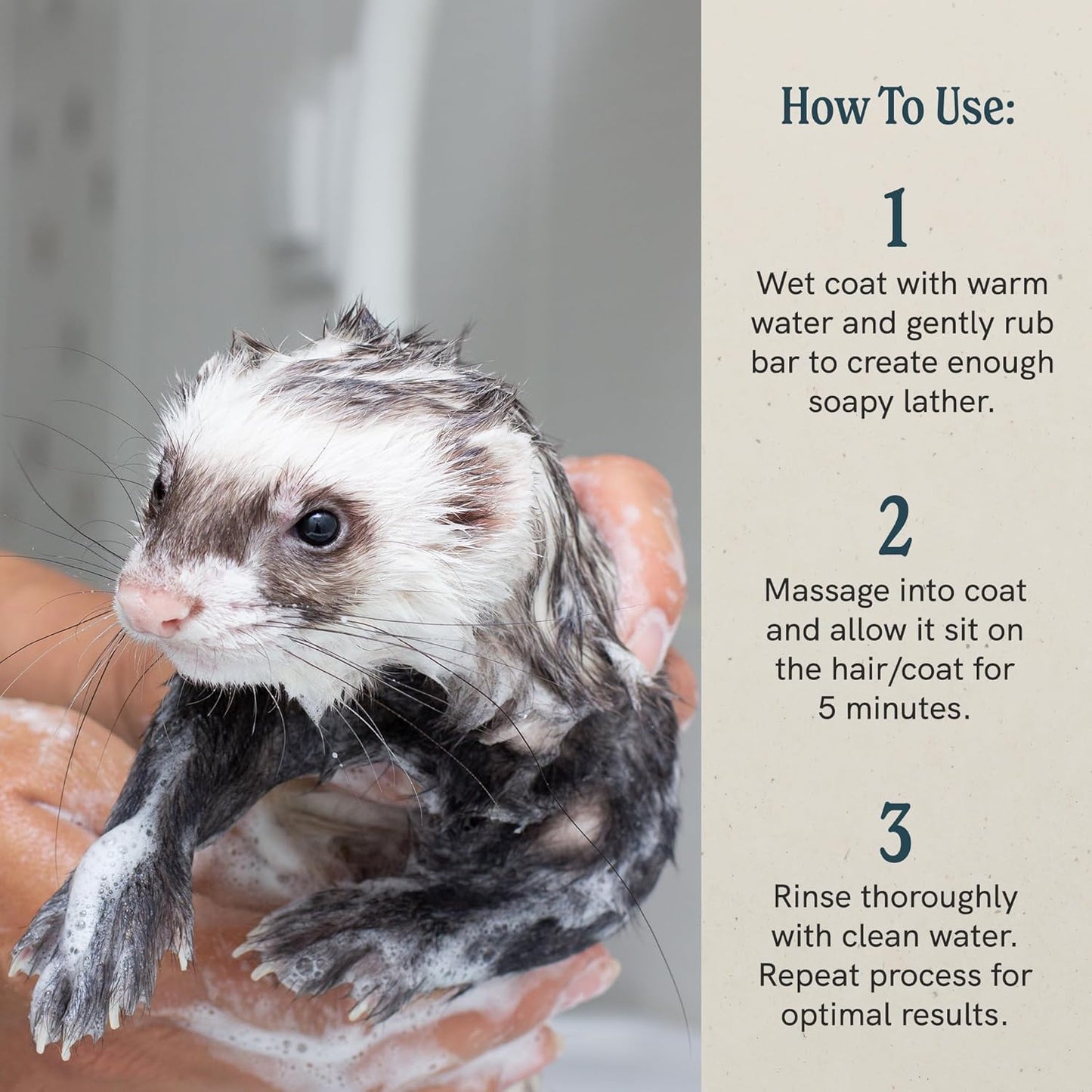 JR Liggett’s Natural Liquid Small Animal Shampoo for Sensitive Skin - 100% Detergent Free, Non-GMO & Biodegradable - Tear-Free, Hypoallergenic Formula Soothes Dry Itchy Skin - 8.45 fl oz