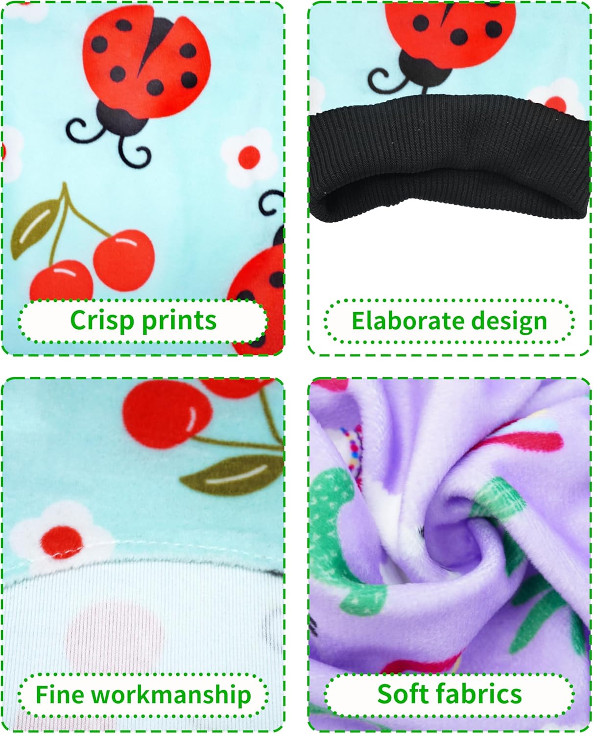 PET SHOW 4 Pack Small Dog Pajamas Spring Dog Clothes for Medium Dogs Girl Boy Soft Stretchy PJs Bee Ladybug Jumpsuit Puppy Cats Floral Onesies Outfits with Sleeve Pets Dachshund Costume(M, Spring)