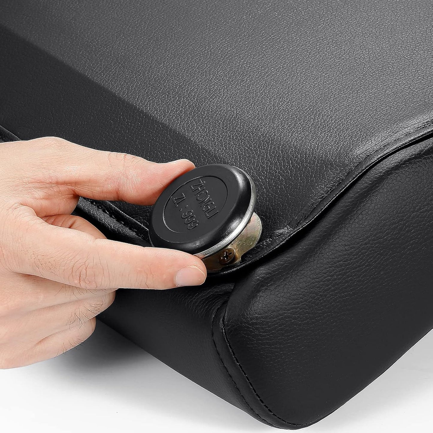 Senneny Black Faux Leather Dog Stairs, for Pets up to 150 lbs, Waterproof, Scratch Resistant Pet Steps/Stairs with High Density Foam and Detachable Wooden Legs, Black, 3 Step