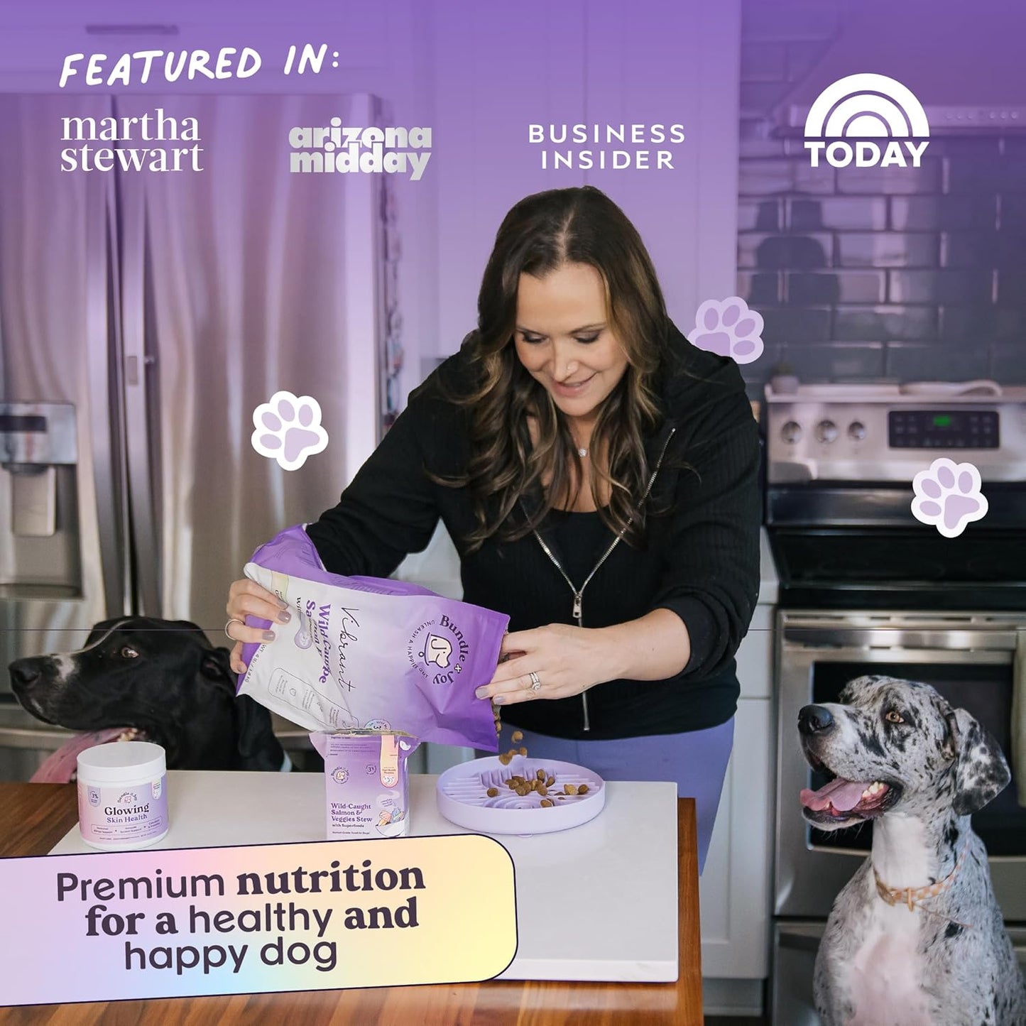 Vibrant Probiotic Dog Food Dry, Salmon, 18lb Bag, Allergy and Gut-Friendly Adult Kibble for Digestive Health with Wild-Caught Salmon, 20 Plant Based Superfoods, Grain x Poultry Free