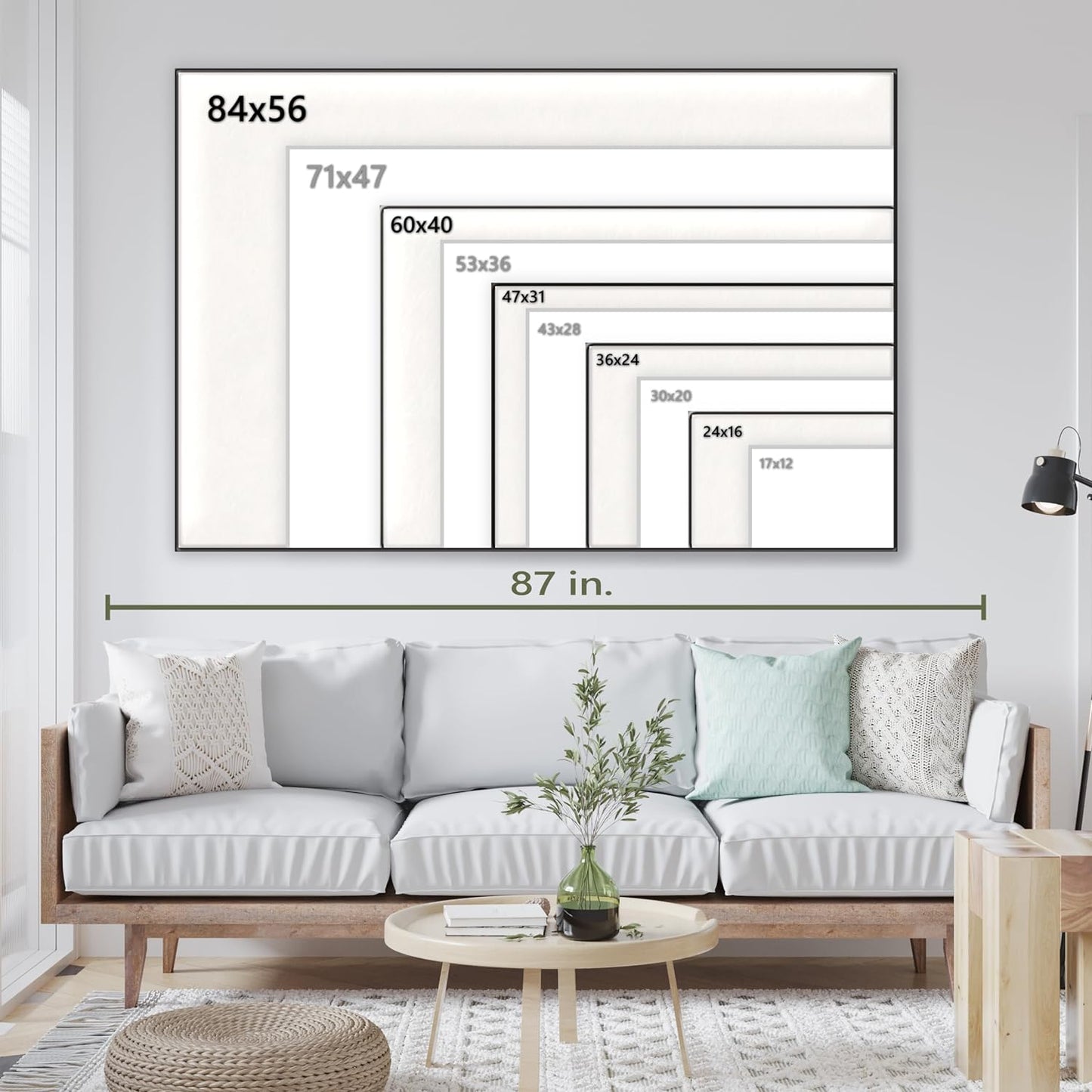 Nature Wall Art Prints - Ocean Forest Mountain Lake Canvas Landscapes - Small to Extra Large Living Room Bedroom Kitchen Bathroom Décor (Misty Fall Reflection, 31L" x 47W")